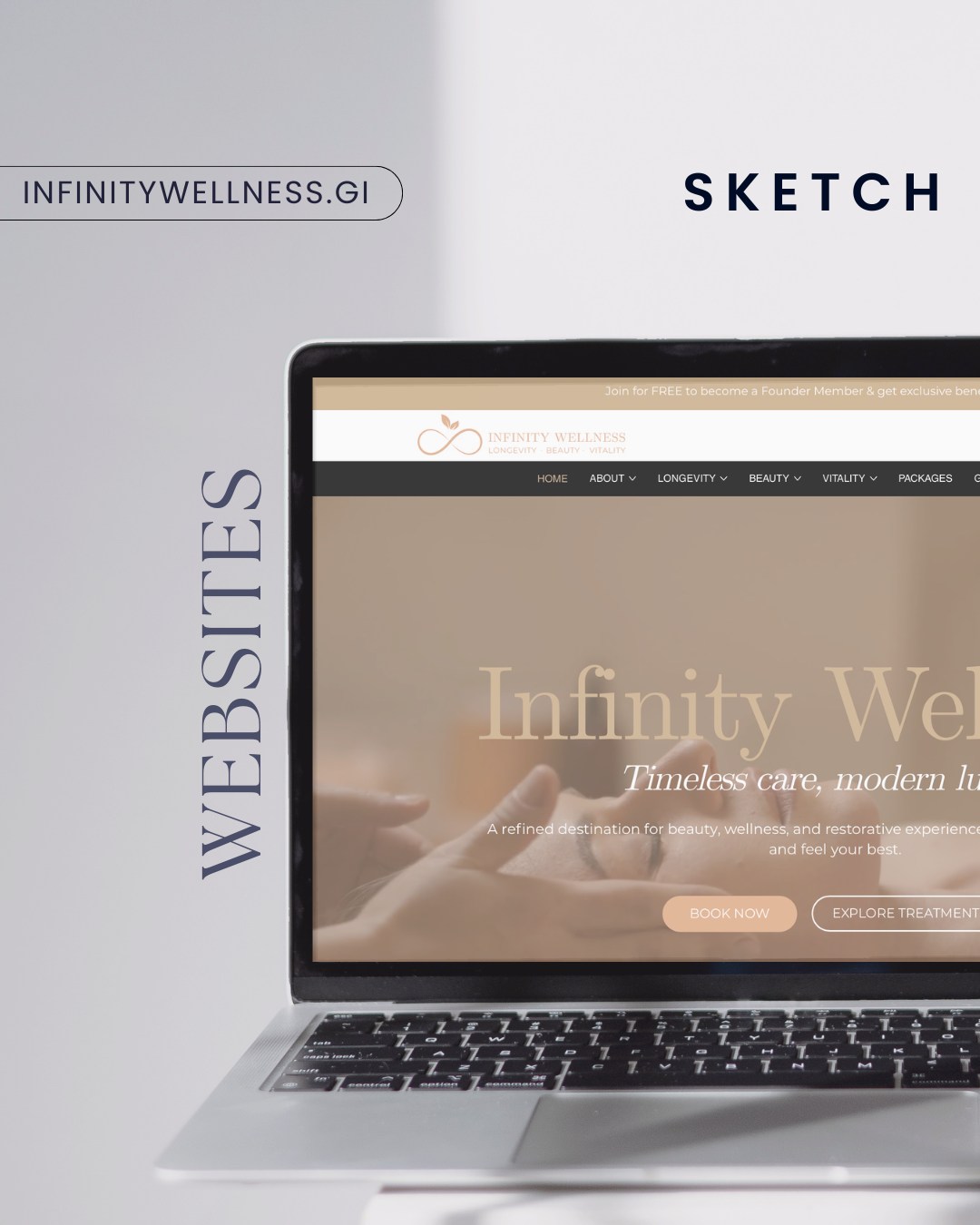 Now live: Infinity Wellness ✨
We’re proud to launch the new digital home for Infinity Wellness, designed to reflect the calm, premium experience behind the brand while making it easy to explore, book, and engage.
This is more than just a website, it’s the beginning of a new journey.
✨ Sign up now to become a Founder Member and be part of it from the very start.
🌐 https://www.infinitywellness.gi/founders
#WebsiteLaunch #WellnessBrand #DigitalExperience #FounderMember #GibraltarBusiness #SketchMarketing