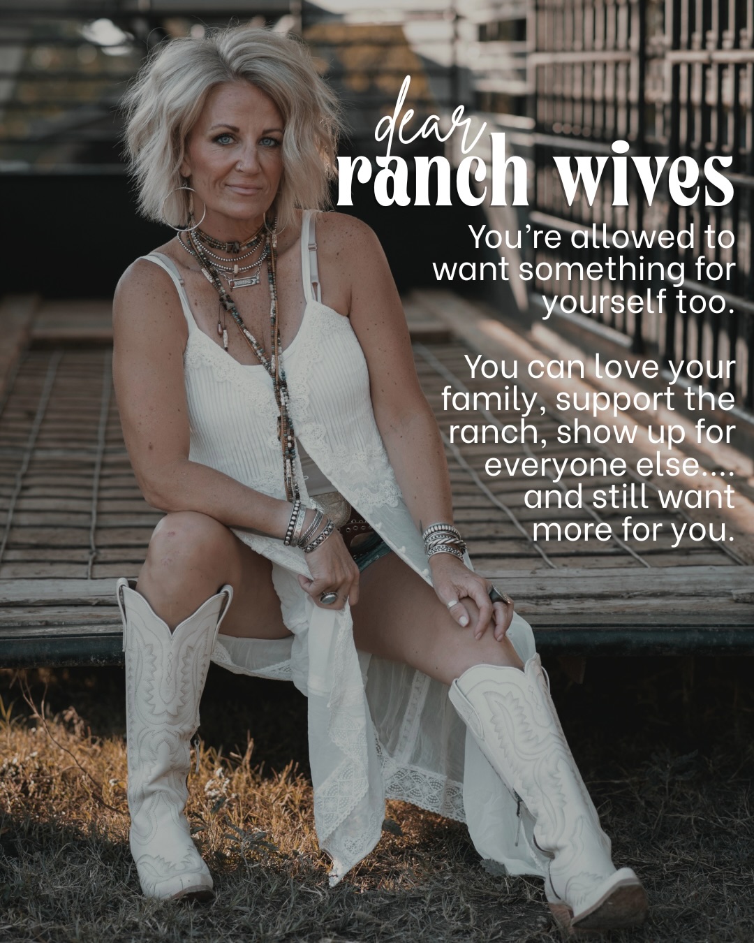 Somewhere along the way, so many women were taught that putting themselves first — even a little — was selfish.
.
That dreaming bigger meant they weren’t grateful enough.
That confidence was vanity.
That rest needed to be earned.
.
But here’s the truth…
.
You can love your family fiercely, support the ranch wholeheartedly, show up for everyone around you… and still want something for yourself too.
.
You are allowed to want confidence.
You are allowed to want purpose outside of serving everyone else.
You are allowed to take care of yourself mentally, physically, emotionally, and spiritually.
.
And no… that doesn’t make you selfish.
.
It makes you a woman who is finally remembering she matters too.
.
Because the woman you were before the responsibilities, before the expectations, before the pressure to be everything for everyone… she still exists.
.
And maybe it’s time to meet her again. 🪶
.
Tell me…
What dream have you quietly buried??
.
.
.
.
#wildtribestyle #kellypollitt #ranchwife #followyourdream #permissiontodreamagain