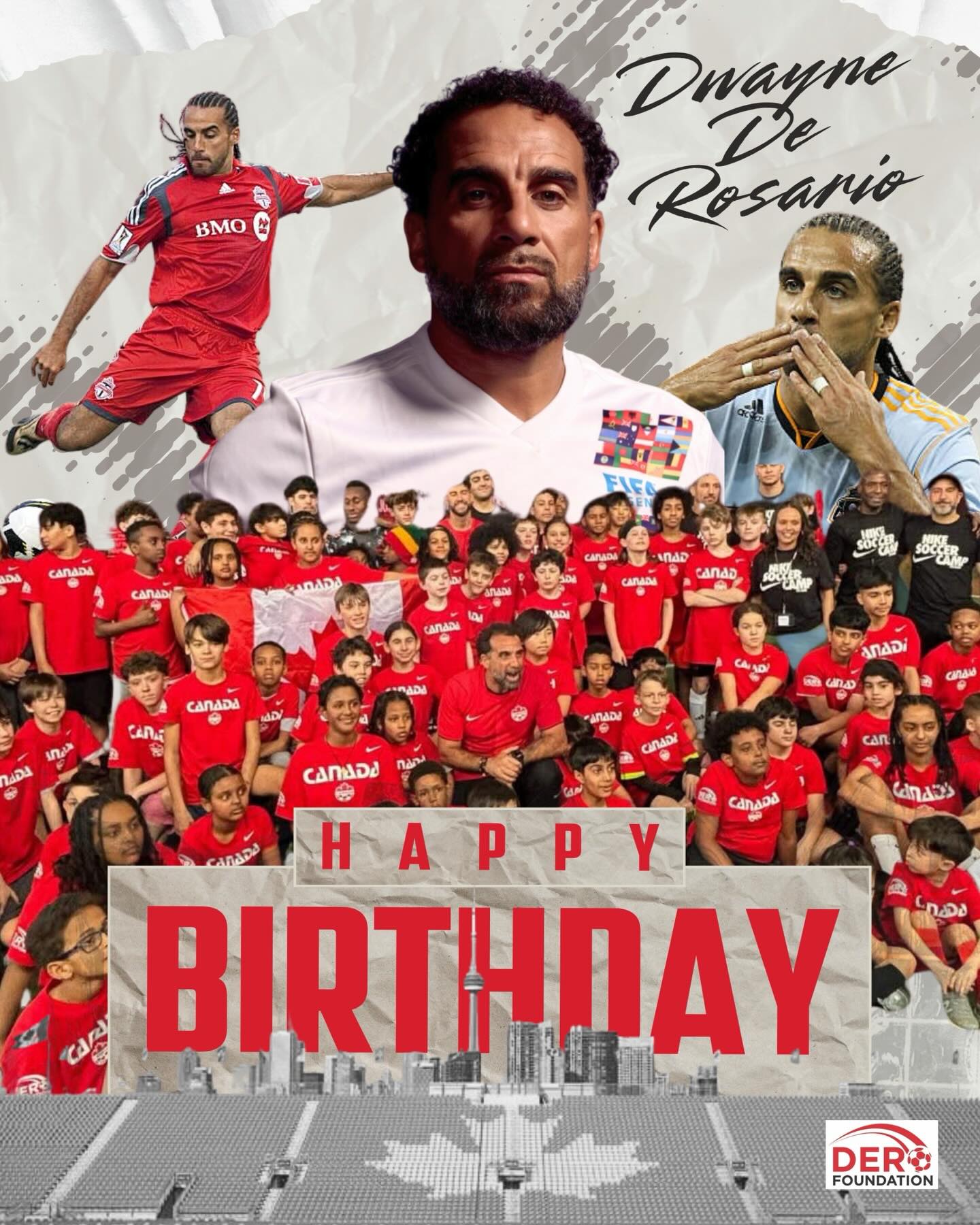 Happy Birthday to our founder, Dwayne “DeRo” De Rosario. 🎂⚽🍁
From the pitches of Scarborough to the Canada Sports Hall of Fame, DeRo’s legacy extends far beyond his 4x MLS Cup championships and 2011 MVP, FIFA Legend. It lives in every young person who has found purpose, confidence, and community through the beautiful game.
Through the DeRo Foundation, Dwayne continues to lead with the same passion that defined his career…using soccer to open doors for youth who need it most. That commitment never stops, and neither does he.
Happy Birthday, DeRo. Your game changed Canadian soccer. Your heart is changing lives. 🙌🍁
#DeRo #DeRoFoundation #FIFALegend #MLSLegend #YouthDevelopment