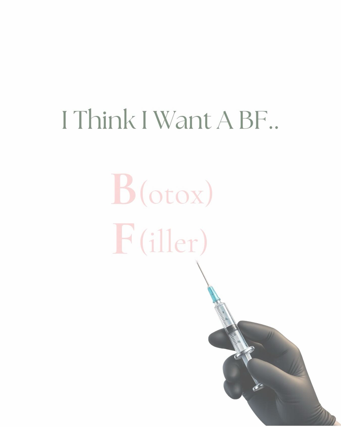 Manifesting the right BF:
Botox & Filler 🤍💉
This month buy 30 units of Botox and get 10 F R E E
$330 reg $440