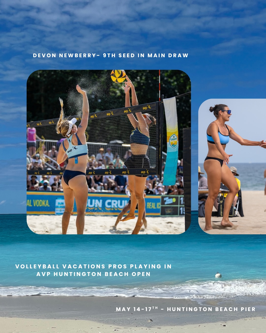 Guess who’s taking over Huntington Beach this week?! 👀🏐 Our VBV pros are out there competing at the Huntington Beach Open and we could not be more excited for them!🔥 Go out, cheer them on, and let’s make some noise for our pros doing their thing on the sand this weekend!
