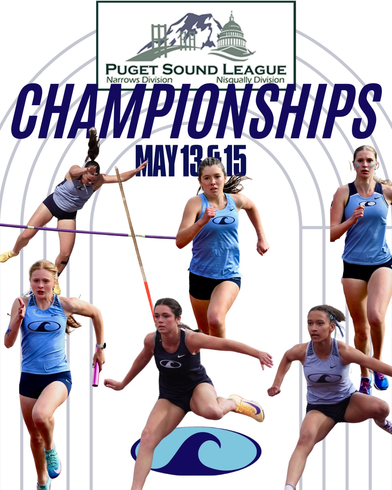 The Girls Track and Field team competes Wednesday and Friday for the Puget Sound League Championships.
Top 8 score for the team title and the Top 9 in each event qualifies to the District Championships next week.
First event 4pm, South Sound Stadium, Lacey, Wa