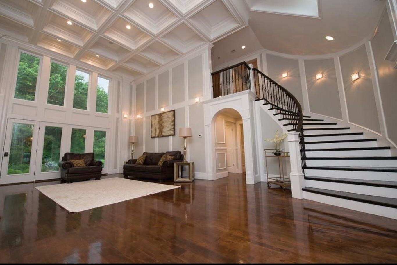 The details that quietly define the entire space.
A custom coffer ceiling drawing your eye upward, paired with a sweeping curved grand staircase that anchors the family room with both softness and scale. Every radius, transition, and alignment was carefully considered to make the architecture feel effortless — even though the execution is anything but.
Spaces like this are where craftsmanship and design have to work together perfectly. Clean lines, complex geometry, and timeless proportions all coming together to create a room that feels both grand and inviting.
Built to feel seamless.
Built for generations.
#EchelonBuilders #LuxuryHomes #CustomHome #finishcarpentry #custombuilder