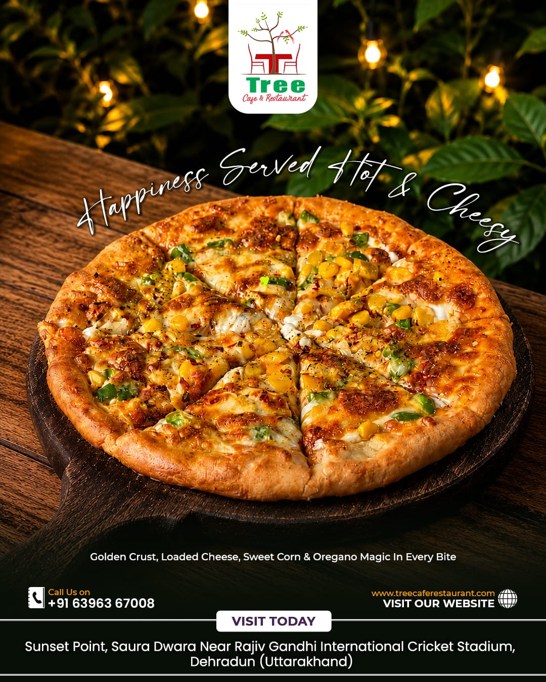Happiness is best served hot & cheesy ๐๐งโจ
Dive into the perfect slice loaded with golden crust, melting cheese, sweet corn & irresistible flavors only at Tree Cafe & Restaurant ๐ฟ๐ฅ
Every bite is a delicious experience that keeps you craving for more ๐คคโค๏ธ
Your perfect pizza date spot in Dehradun awaits! ๐๐ฝ๏ธ
Visit today and treat yourself to pure cheesy happiness ๐ซ
#treecafeandrestaurant #pizzalovers #cheesypizza #foodieheaven #dehraduncafe #piฬzzatime #foodcravings