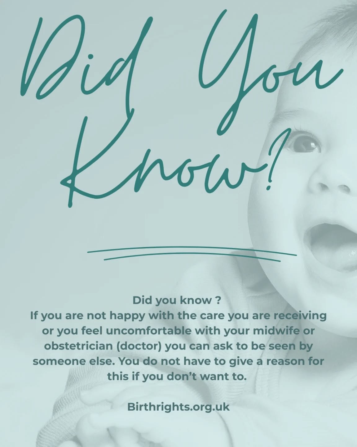Sometimes we just can't relax with some professionals and with it's so important that you feel comfortable and safe so it's okay to ask for a different midwife either during antenatal appointments or during your birth. It's your birth, your choice. #pregnancy #birthinginpower #birthright #birthdoula #gloucestershiredoula