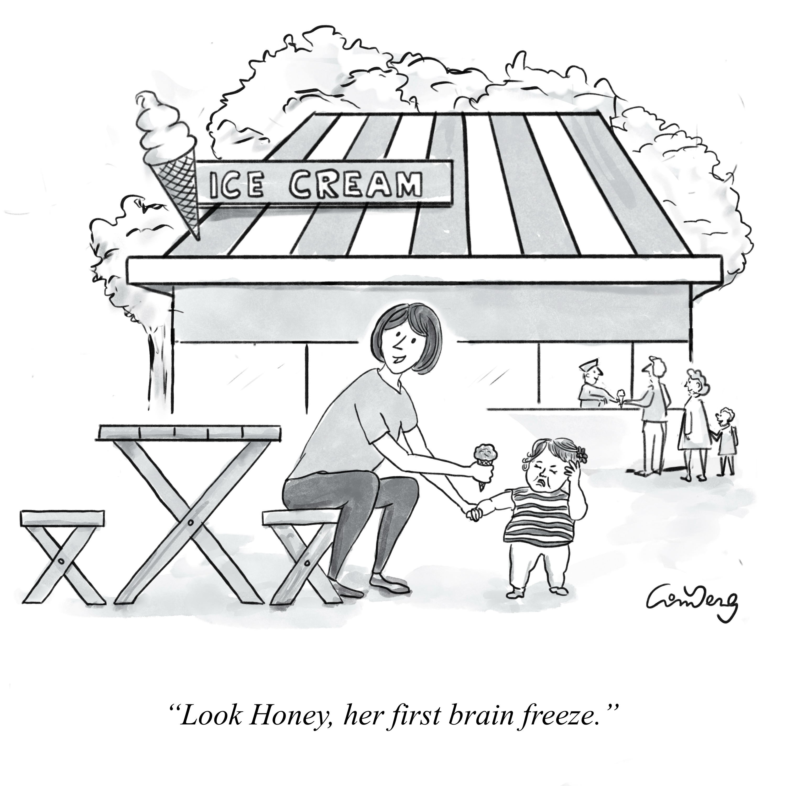 There’s always a first time. This happened on our deck last summer, almost the exact words.
Then my niece said to her daughter, “I’m not going to lie, that was kinda funny.”
#icecream #firsticecream #headache #brainfreeze