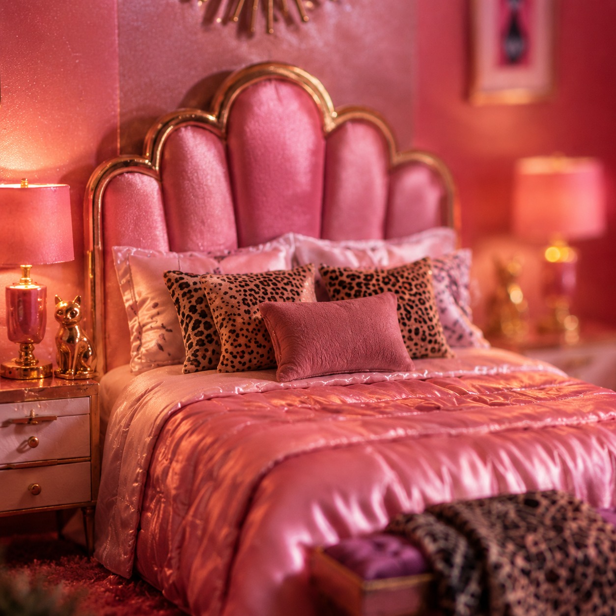 Swipe for close-ups, mood board magic, and one very suspicious gold cat. As Countess Velour de Meow allegedly said, “The cat sees what the mirror refuses.” Our Pink Panther–inspired miniature roombox is slinking onto the blog soon. 🐾💗 #smallworldminiatures #miniatureart #roombox #dollhouseminiatures #pinkpanther #miniaturedesign #tinyworld