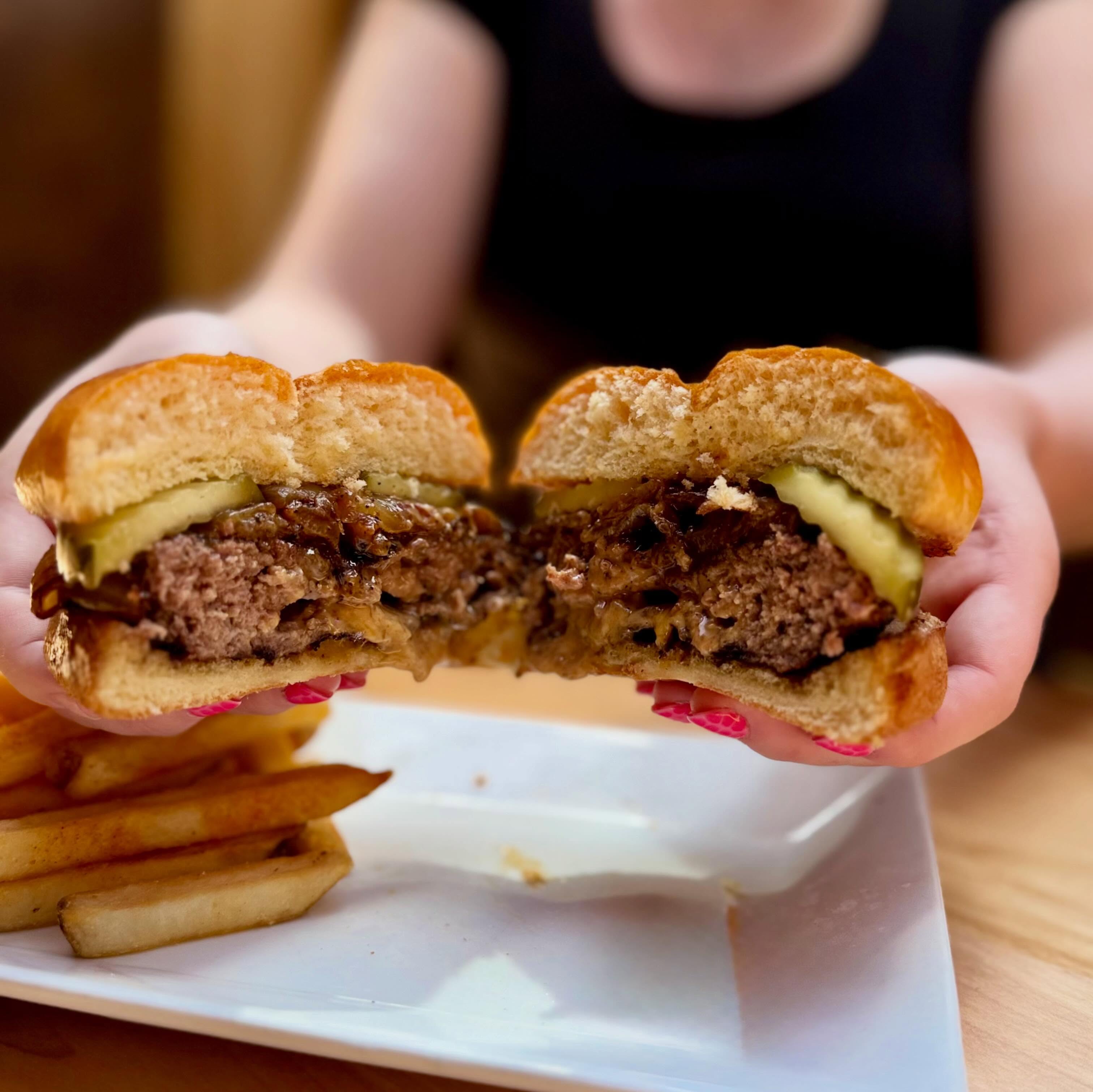 We knew you would be distracted by the upcoming Pickle Week Battle announcement…so we brought in Juicy Lucy to help you refocus on what you need to tackle this week! 🍔
-
Weekly Specials: May 18 - May 23
-
Specialty Burger: Juicy Lucy
American cheese stuffed beef patty, caramelized onions and pickles on a toasted bun
-
Lunch special: “Fish Friday” Sandwich
Hand breaded cod filet fried golden, shredded lettuce, thin sliced red onion and zesty banana pepper tartar sauce on a toasted white kaiser bun
-
Daily Soup: Loaded baked potato topped with bacon bits, cheddar and green onions
*may be ordered without bacon *GF
-
Birch Salmon: Everything bagel seasoned pan seared and topped with a dill-cream cheese sauce