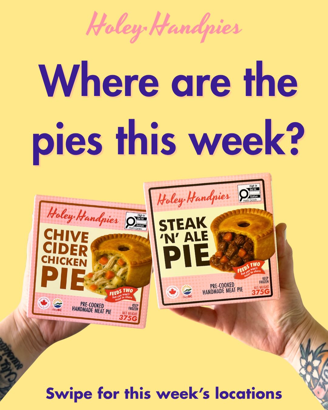 This week’s market lineup! Come say hi and grab some pie 🥧