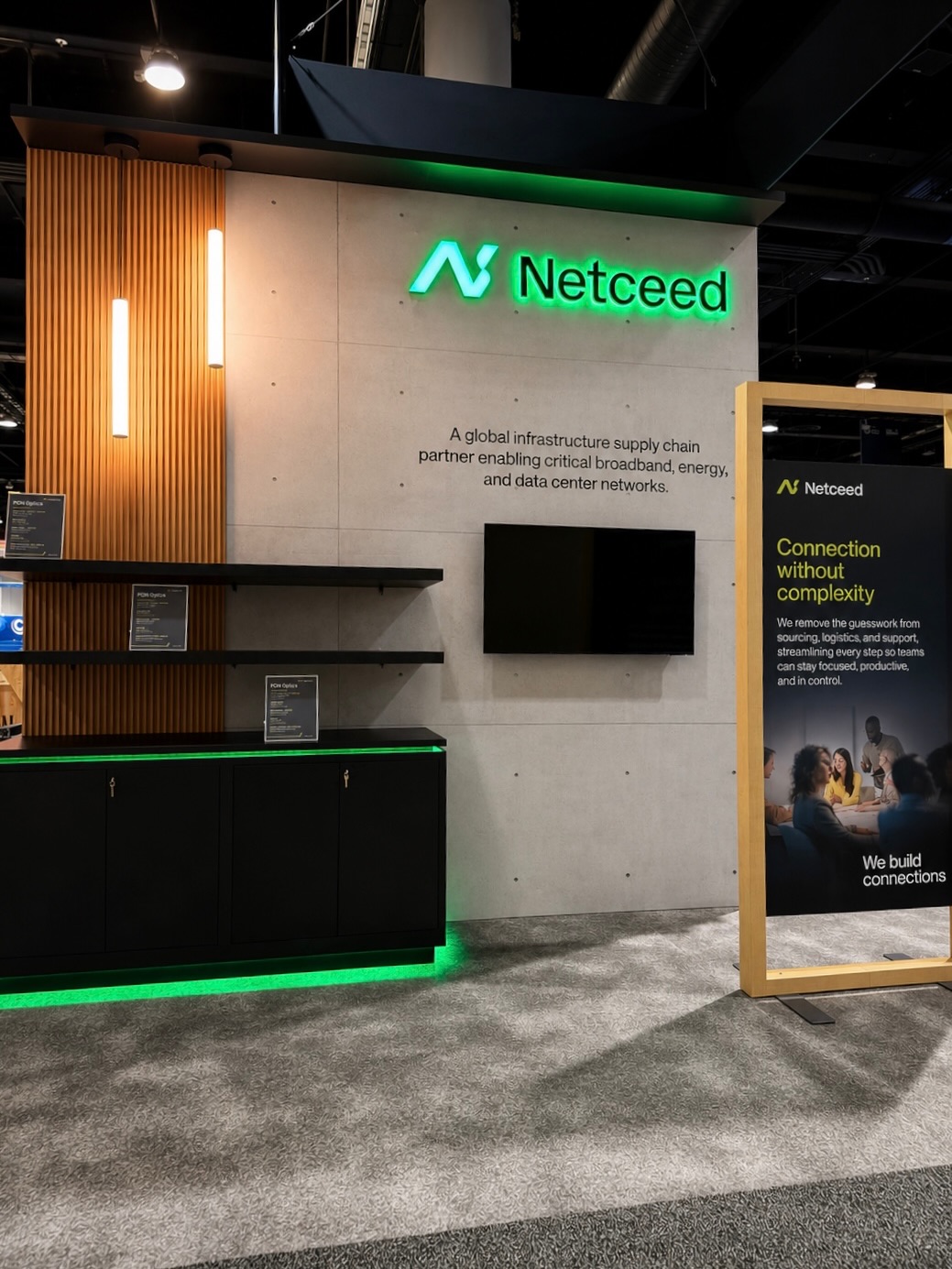We’re excited to see Netceed making connections at #FiberConnect!
Boundless Trade Shows was proud to partner with LNB Management to design and deliver this custom 20x20 rental booth experience — built to showcase Netceed’s innovative solutions in a bold, modern, and highly engaging environment. From the illuminated branding and architectural elements to the interactive product displays and hospitality features, every detail was created to help their team stand out on the show floor.
Wishing the Netceed team a successful event filled with meaningful conversations, new opportunities, and strong industry connections! ⚡
#fiberconnect2026 #TradeShowDesign #ExhibitDesign #RentalBooth