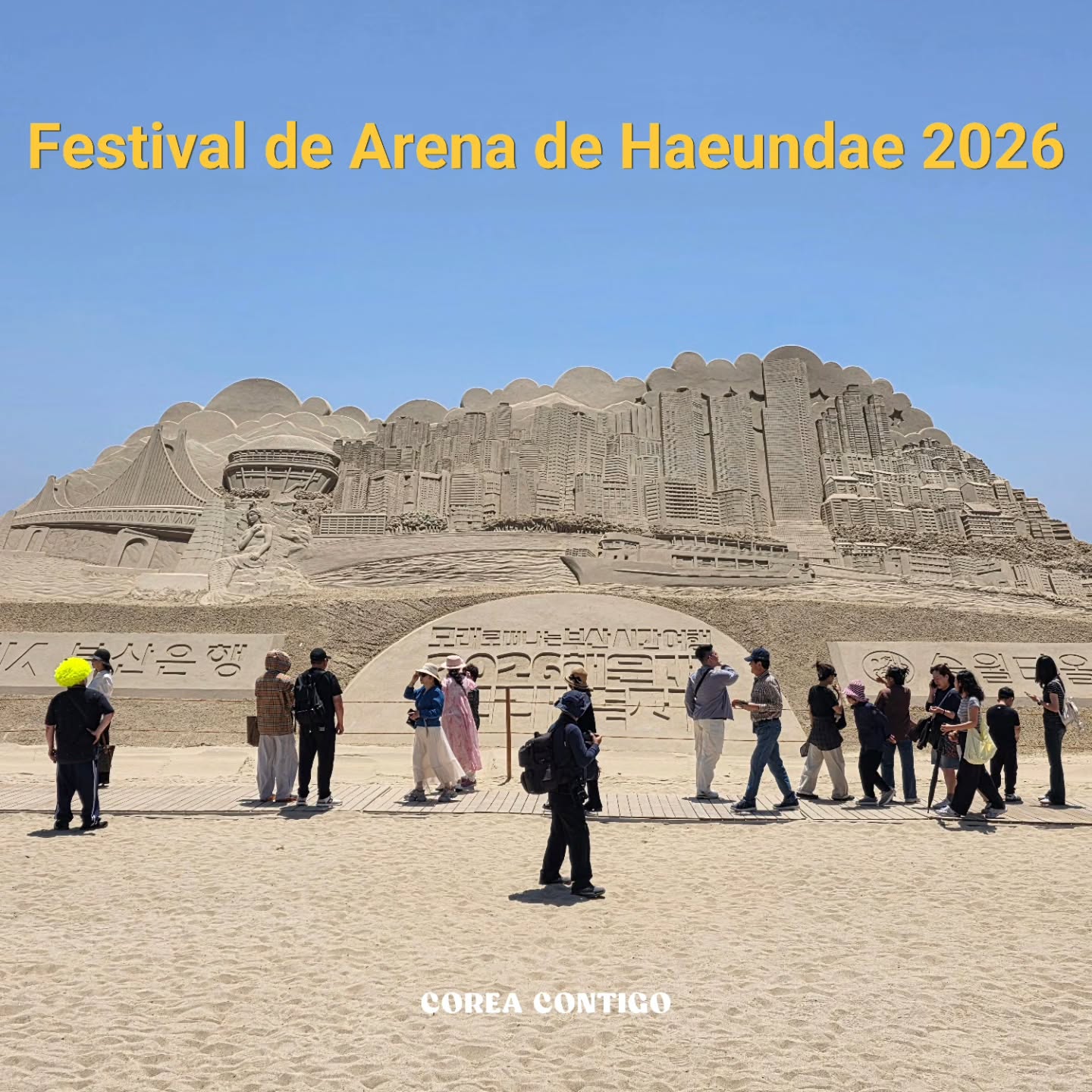 🏖️ Festival de Arena de Haeundae 2026 🇰🇷
La famosa playa de Haeundae Beach en Busan vuelve a llenarse de impresionantes esculturas gigantes de arena creadas por artistas internacionales. 🌊✨
📅 15–18 de mayo de 2026
📍 Playa de Haeundae, Busan
🎟️ Entrada gratuita
Además, las esculturas permanecerán expuestas hasta el 14 de junio.
Un festival perfecto para disfrutar la primavera junto al mar en Corea. 🇰🇷☀️
#coreacontigo #tourenespañol #viajeacorea #busan