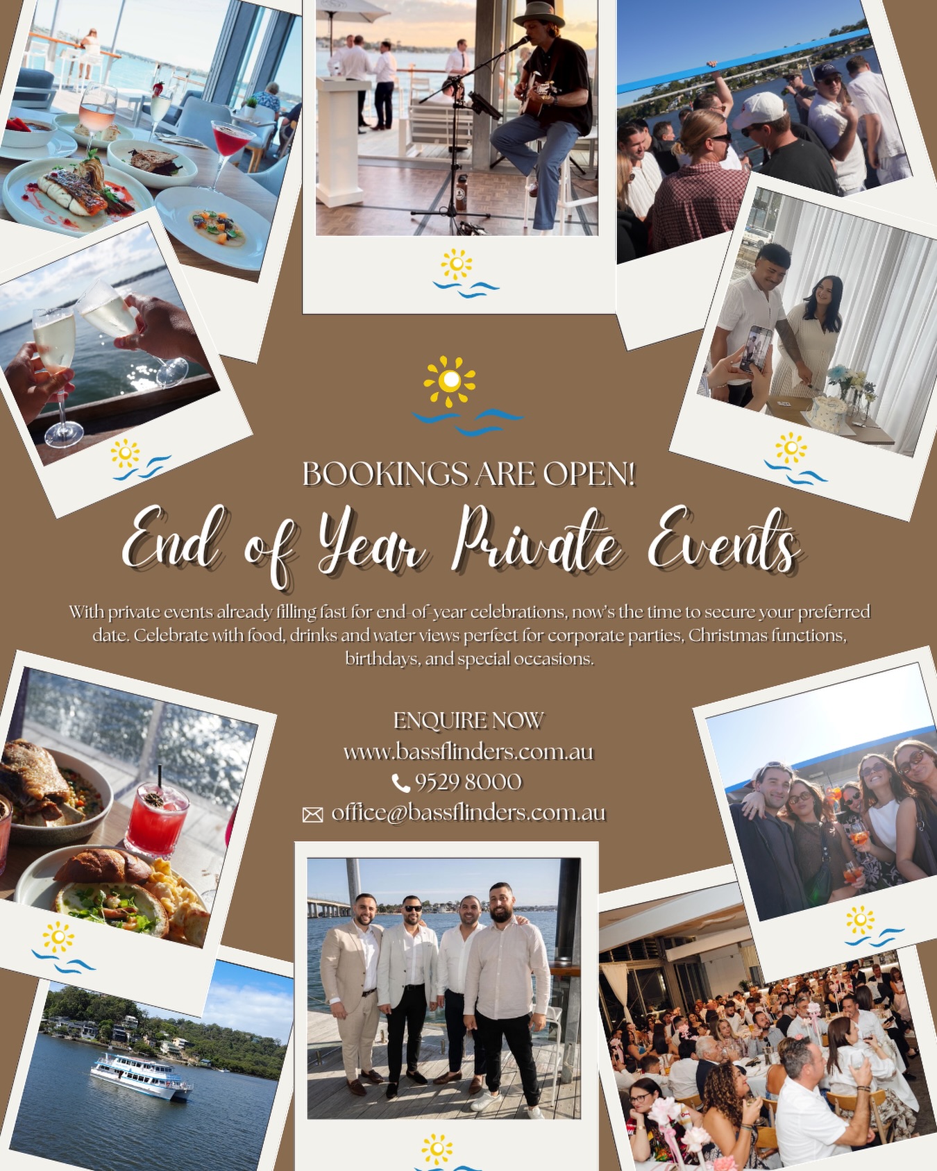 End-of-year celebrations are calling! Bookings are OPEN for private events at Bass & Flinders☀️
From corporate parties, Christmas functions and special celebrations — celebrate on the water with food, drinks and unforgettable views.
Dates are already filling fast, so secure your preferred date now!
ENQUIRE ONLINE NOW
www.bassflinders.com.au
📞 9529 8000
📧 office@bassflinders.com.au
#bassandflinderpavilion #sydneyevents #waterfrontvenue #functionvenue #cocktails