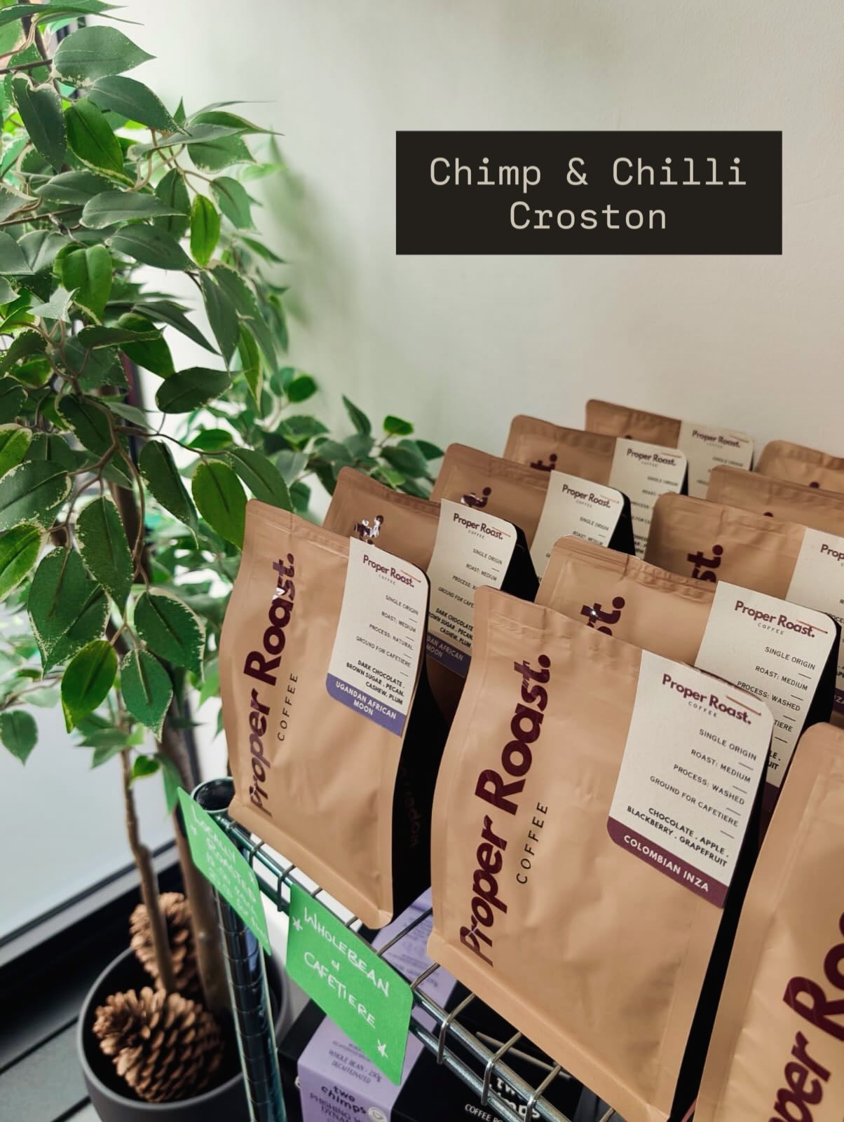 Fresh coffee re-stock at @chimpandchilli Deli Croston. Go check them out, lots of great produce. #coffeelancashire #smallbusinesslancashire #coffeeroastery