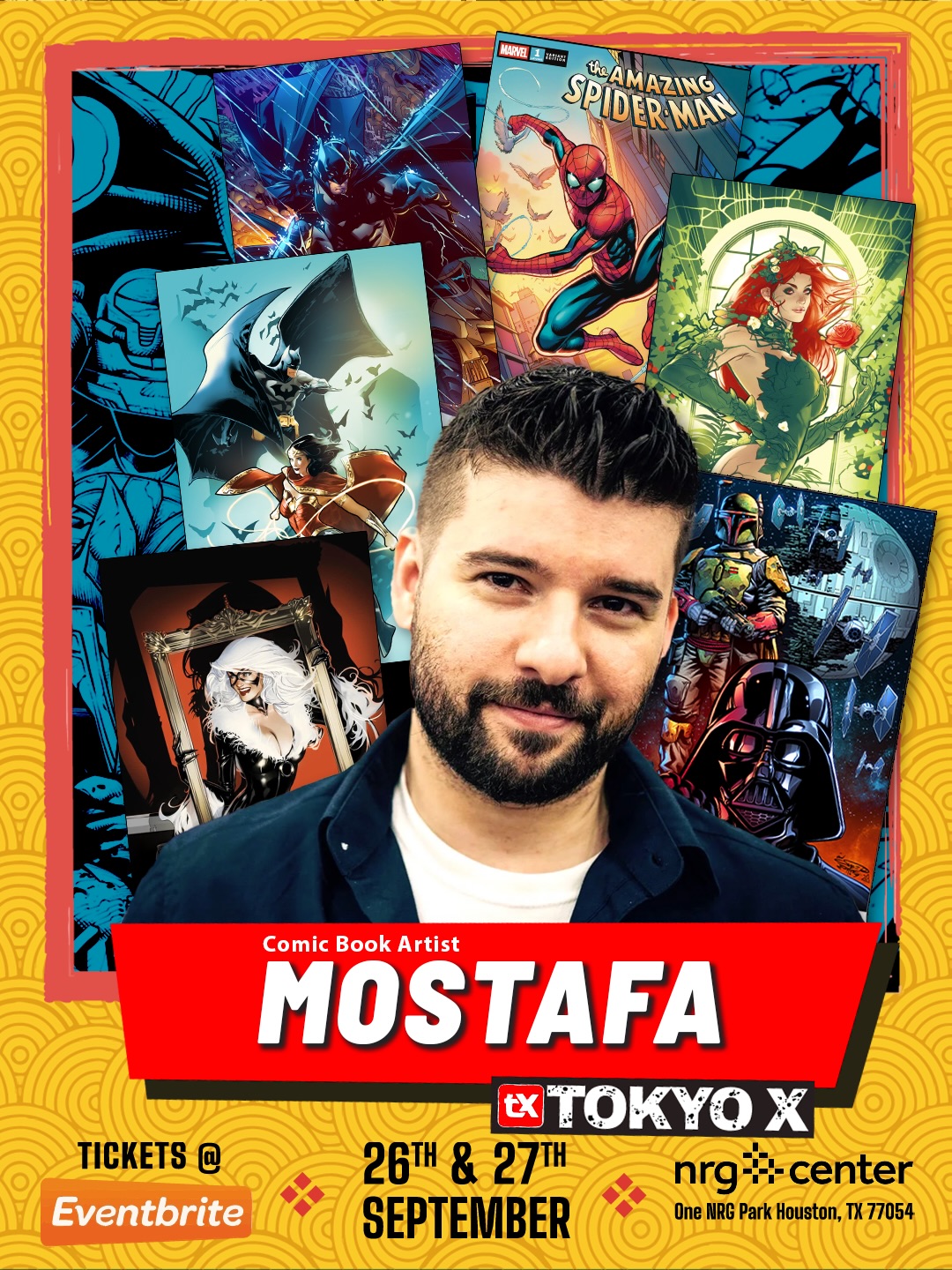 🎨✨ GUEST ANNOUNCEMENT — MOSTAFA MOUSSA ✨🎨
We’re excited to welcome Mostafa Moussa to Tokyo X 2026! 🔥
Mostafa Moussa is a 25-year veteran of the comic book industry whose incredible work has been featured across some of the biggest names in entertainment and comics. Over his career, he has worked with major publishers including:
⚡ Marvel
🦇 DC Comics
💥 Image Comics
🎮 Top Cow
👹 Dark Horse
🤖 Hasbro
📚 IDW
✨ Dynamite
🎭 Zenescope
⚔️ Mad Cave
…and many more!
His recent work includes major DC titles such as:
🦇 Batman
🦸 Superman
⚡ Justice League
💙 Blue Beetle
💚 Green Lantern
⚡ Flash
Alongside special projects with Marvel and Loot Crate!
Based right here in Houston, Texas, Mostafa has become an internationally featured artist with appearances and showcases across the world including Dubai, Tokyo, and Monaco. 🌎✈️
Don’t miss your chance to meet one of Houston’s own comic industry legends at Tokyo X 2026!
📍 NRG Center — Houston, TX
📅 September 26–27, 2026
Follow his work here:
📸 Instagram
🌐 MostafaInk.net
#dc #marvel #comic