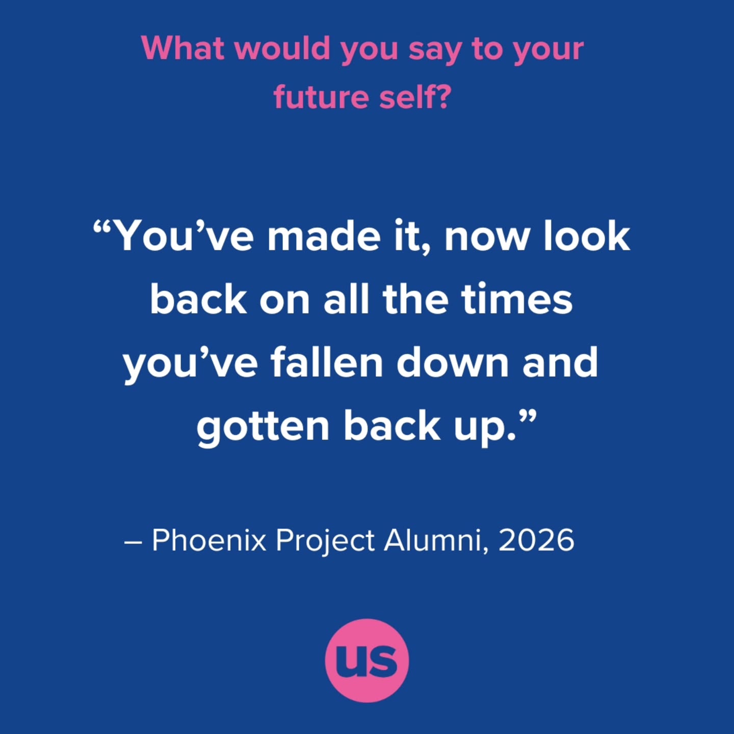 What would you say to your younger self?
This quote is from one of our Phoenix Project alumni.
The Phoenix Project is our newest initiative aiming to keep our vibrant Us community active even after students have graduated from our programmes.
#UsTrust #youthwork #academicaspirations #career