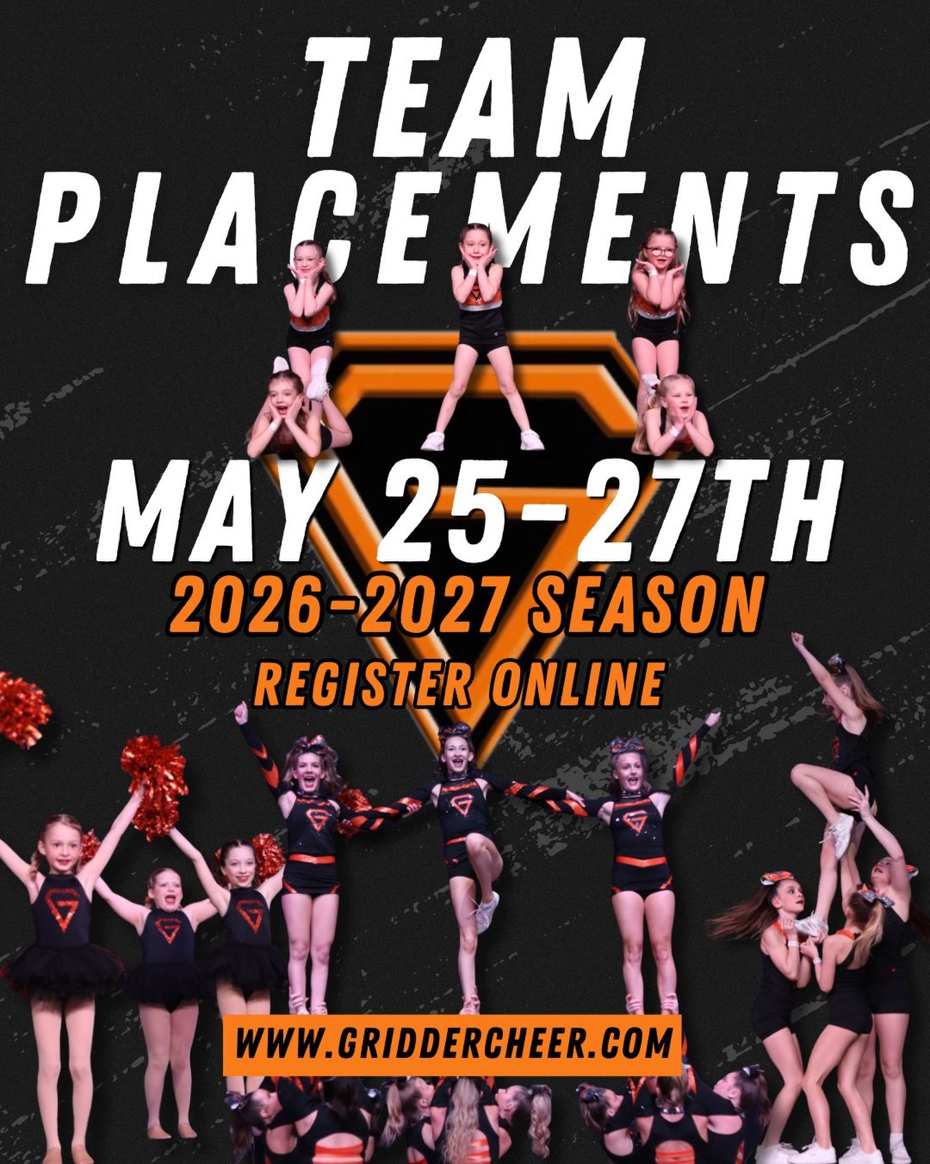 TEAM PLACEMENTS ARE NEXT WEEK!📣
Ready for the 2026–2027 season?!
Whether you’re brand new or have years of experience, we’d love to have you join our Gridder family!
✨ Cheer & POM placements
✨ All skill levels welcome
Registration is now OPEN!
Register online now at www.griddercheer.com or visit the link in bio 🔗
#gridder#cheer#cheerleading#placements#griddergym