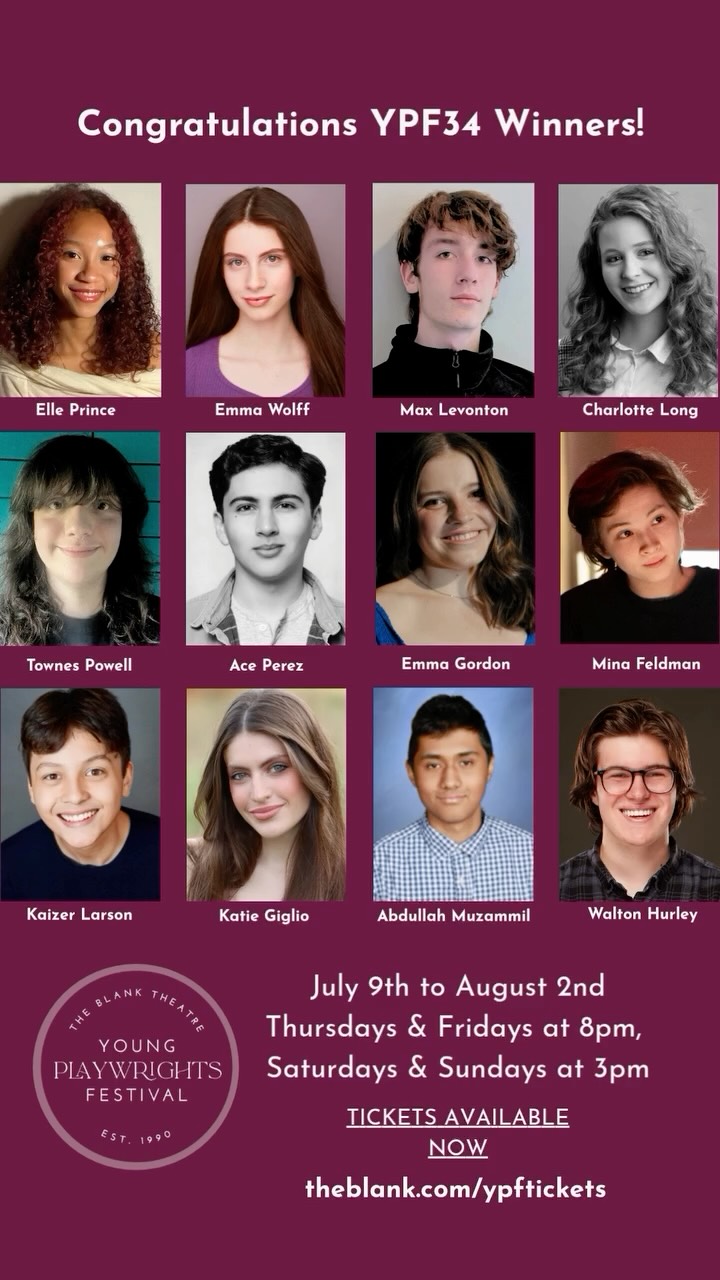 The future of theatre is HERE! ⭐️ Congratulations to all of our #YPF34 Winning Playwrights whose original works will be fully produced & performed this summer at Skylight Theatre by industry professionals. 🎭 Get your tickets or donate today at the link in our bio!
⭒
⭒
⭒
⭒
#ypfamily #theatre #lathtr #ypf