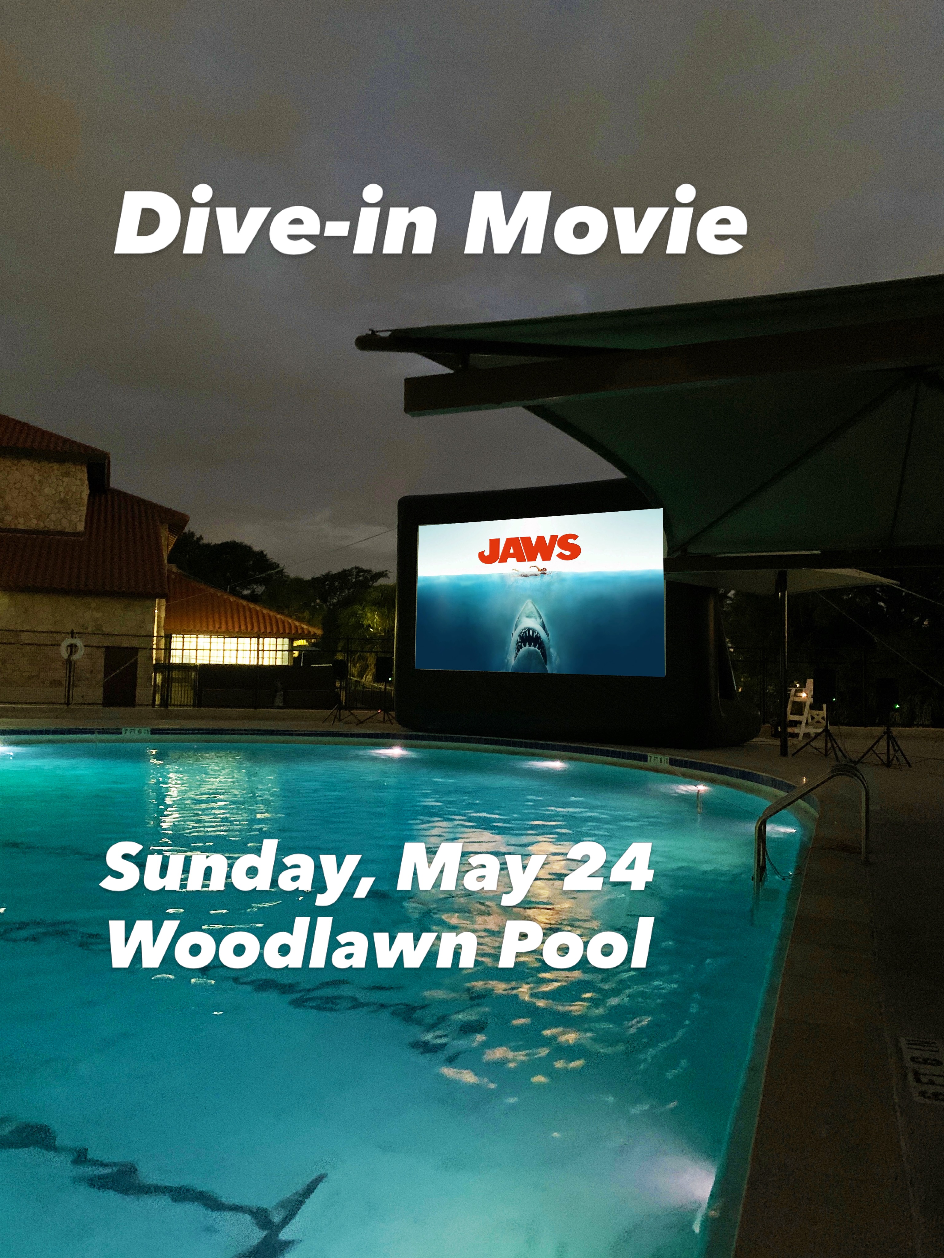 UPDATE: The dive-in cinema has been postponed due to weather, new date pending Spurs Game 7. Details to come.