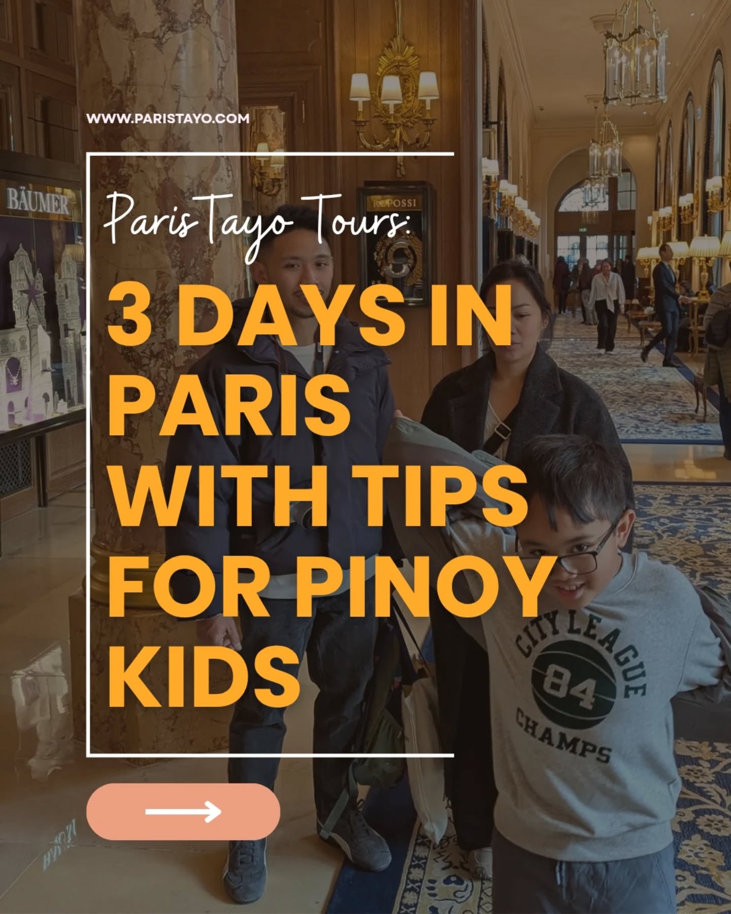 𝗣𝗮𝗿𝗶𝘀𝗧𝗮𝘆𝗼𝗧𝗼𝘂𝗿𝘀: Traveling with kids? I’ve got you.
Paris can be overwhelming—but I design experiences where kids stay engaged and parents actually enjoy the day.💕
If you're overwhelmed with your Paris trip, let me help you. Book a private tour at: www.paristayo.com
DM lang kung di niyo makita ang dates na gusto niyo. Hope to see you!🥰
#paristayotours #paristourguide #parisforpinoys #paris #pinoyprivatetourparis