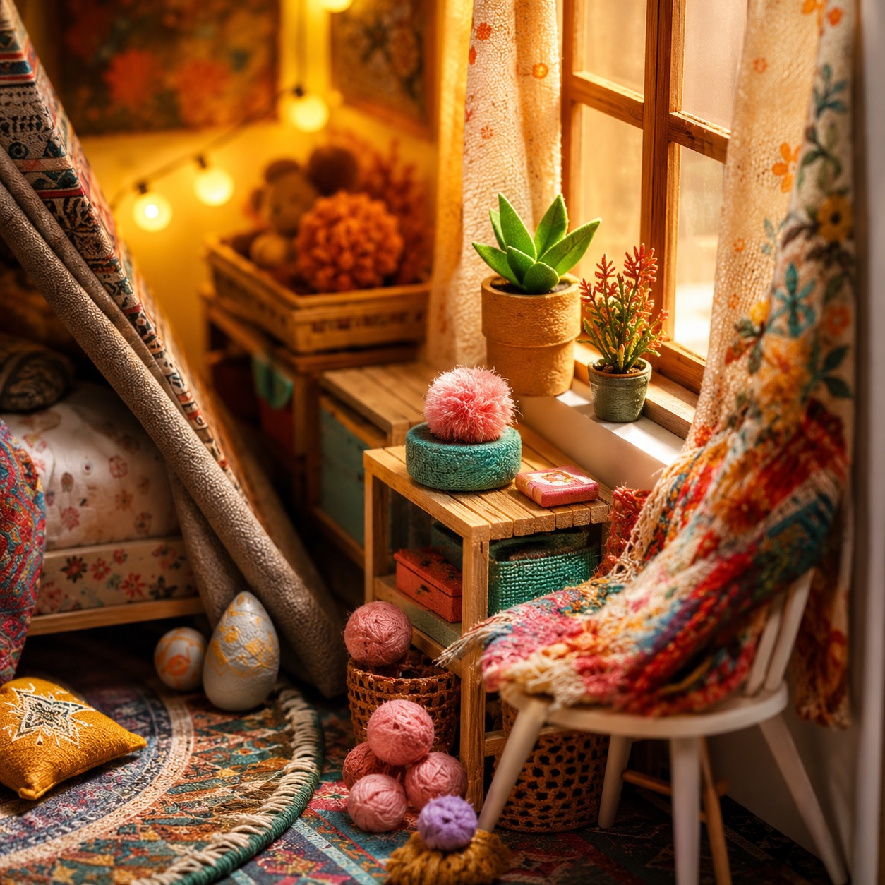 Professor Biscuit has called an emergency pajama meeting, and the Tassel Council is already arguing over pillow placement. Swipe for close-up details and the inspiration board behind this bohemian miniature children’s bedroom. Full blog post coming soon! ✨
#smallworldminiatures #miniatureart #miniaturediorama #bohodecor #dollhouseminiatures #tinyworld #miniaturedesign #bohemianstyle #miniaturephotography