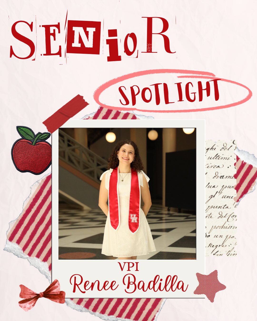 Congratulations to all of our 2025-2026 graduatesπ₯³π
We will be highlighting all of our graduating senior officers! Next up our amazing VPI Renee Badilla!
Renee graduated this spring with a Bachelorβs of Science in Biomedical Engineering. She also graduated cum laude!
Congratulations Renee and thank you for all your hard work this yearπ