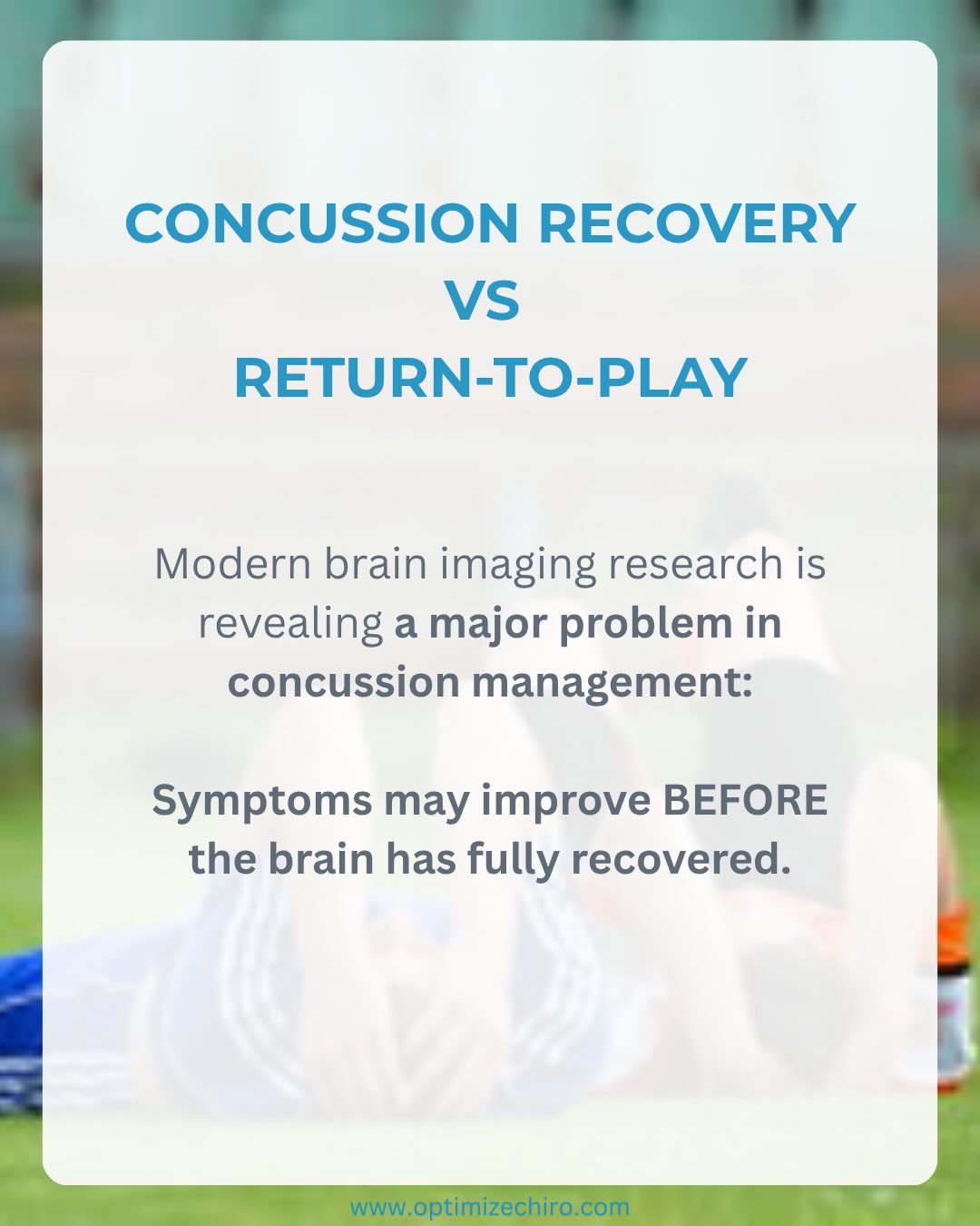 🧠 CONCUSSION RECOVERY vs RETURN TO PLAY
Modern brain imaging research is revealing a major problem in concussion management:
⚠️ Symptoms may improve BEFORE the brain has fully recovered.
Advanced imaging studies using:
• DTI / DTT
• fMRI
• QEEG / EEG
show persistent brain abnormalities for:
🗓️ weeks
🗓️ months
🗓️ sometimes years
after concussion.
Yet return-to-play timelines vary dramatically across sports.
🏉 NRL
Minimum return:
~11 days
🏉 AFL
Elite AFL/AFLW:
12-day minimum
Community / youth:
21+ days
🥊 Combat Sports
Often:
30–90 day stand-downs
🏀 NBA
No fixed timeline
Often:
days to 1–2 weeks
🧬 THE SCIENCE
Concussion can involve:
• diffuse axonal injury
• mitochondrial dysfunction
• neuroinflammation
• altered brain connectivity
• autonomic dysregulation
Meaning:
🧠 the brain may still be metabolically vulnerable long after symptoms improve.
Modern concussion research increasingly suggests:
🧠 “Clinical recovery does not always equal physiological recovery.”
⚠️ THE BIG QUESTION
If imaging abnormalities can persist for weeks to months…
Are current return-to-play timelines truly long enough?
The future of concussion management is likely moving toward:
✅ objective biomarkers
✅ physiological recovery
✅ autonomic testing
✅ vestibulo-ocular assessment
✅ graded neuroloading
✅ individualized timelines
—not just symptom resolution.
🧠 The goal is not simply getting athletes back to play quickly.
The goal is protecting long-term brain health.
#concussion #returntoplay #brainhealth #notjustaboutsymptoms #weneedtodobetter