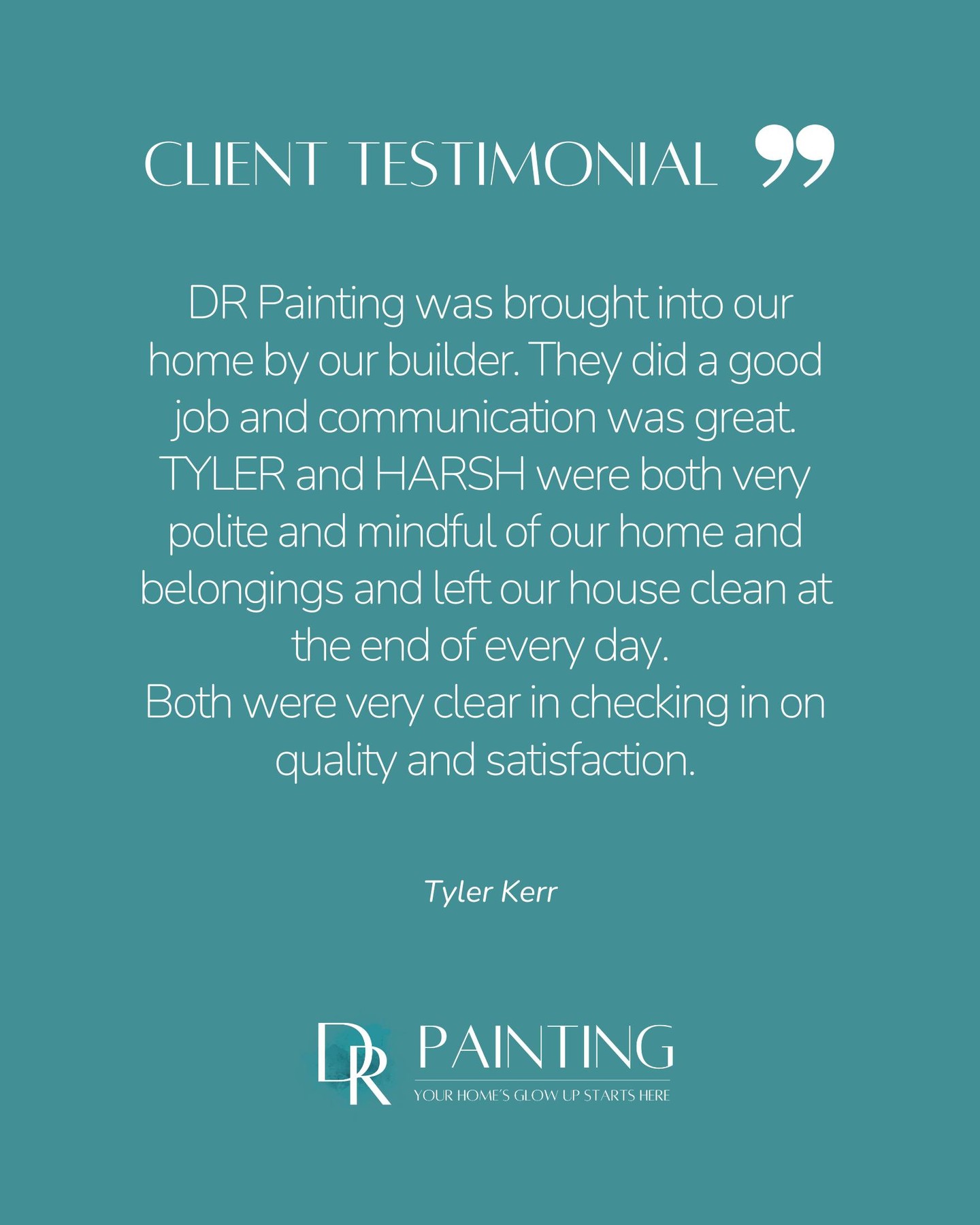We love what we do and our clients love it too! Here is what Tyler said after working with us in a home project.
#ClientTestimonial #LeducBusiness #DRPaintingltd #InteriorPainting