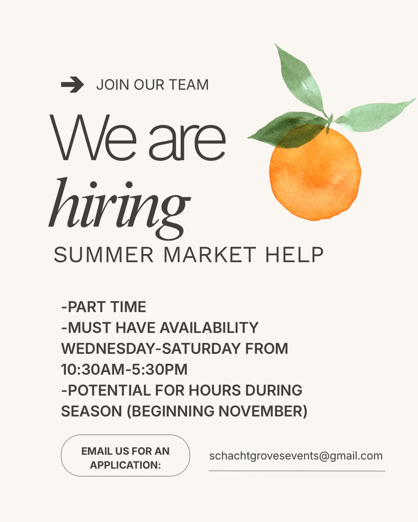 Come work with us! #schachtgroves