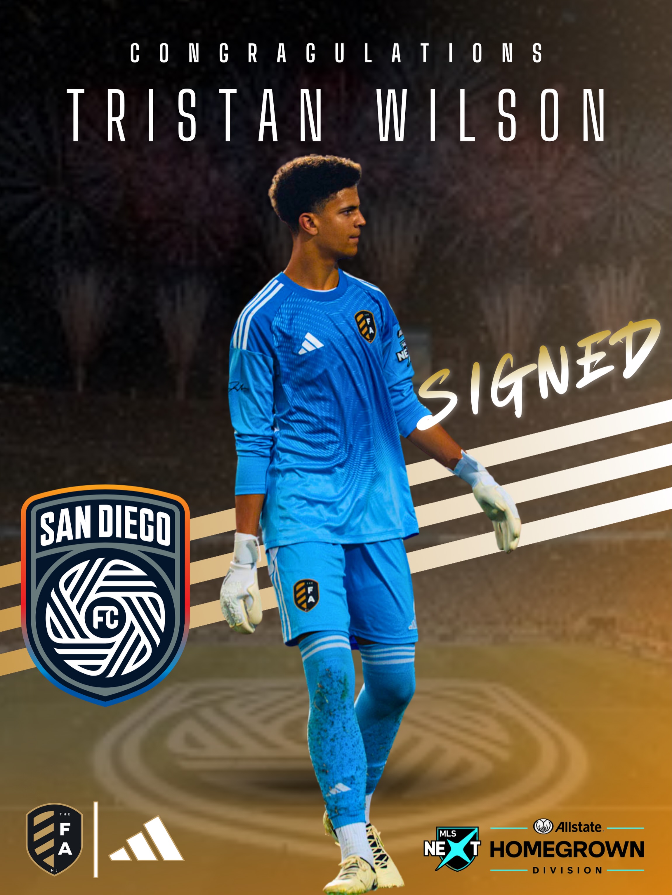 Congratulations to 2011 Boys Black Goalkeeper @tristanwilson77 on signing for @sandiegofc
We are extremely proud of Tristan’s growth and for him to be offered this amazing opportunity.
#TheFAway #sandiegofc #njsoccer #mlsnext