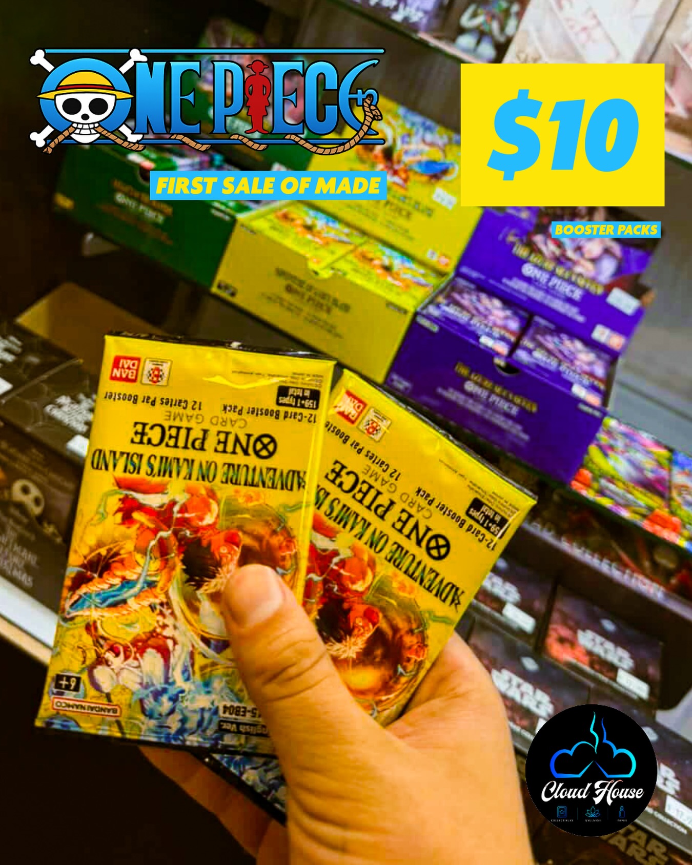 Fresh One Piece heat just landed at Cloud House 👀⚓️
OP booster packs available now for only $10 🔥
From collectors to players, these packs have been moving FAST. Whether you’re hunting manga rares, alt arts, or building your deck — now’s the time to pull up.
📍West Boca (Target Plaza)
📦 Limited stock available
#OnePieceTCG #OnePieceCards #AnimeCards #TradingCards #westboca