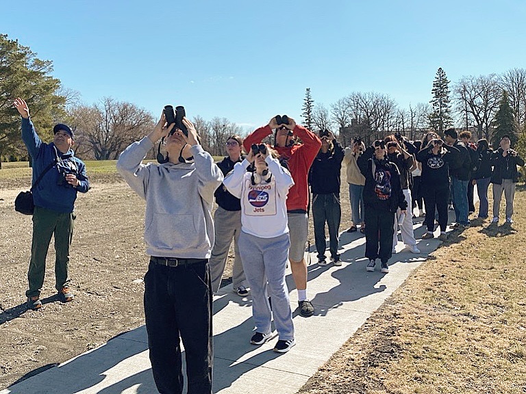 On May 7, the UM Indigenous Birding Club had the privilege of taking over 40 Indigenous students from the Post Secondary Club out birding at a green space near campus. It was a great time out on the land together as community, slowing down and paying attention to the birds around us.
Students got to experience how birding can support mental health through mindfulness, time outdoors, and connection with nature and each other.
In just an hour with each group, we recorded over 20 species per walk. It was a reminder that birding can happen anywhere anytime.
Thanks to all the students, teachers, and UM Indigenous Recruitment and Community Relations team who made the birding walks possible. Maarsii!
#birdjoyisresistance
#indigenousbirders
#umanitoba
#indigenous
#nature
Slide 1: Indigenous birders spotting birds together.
Slide 2: Indigenous birders supporting each other and pointing birds out to each other.
Slide 3: Indigenous birders getting ready to go birding.
Slide 4: Birders scanning the river for birds.
Slide 5: A flock of swan sp. that flew above us during our walk.
Slide 6: A group photo of some amazing Indigenous birders.