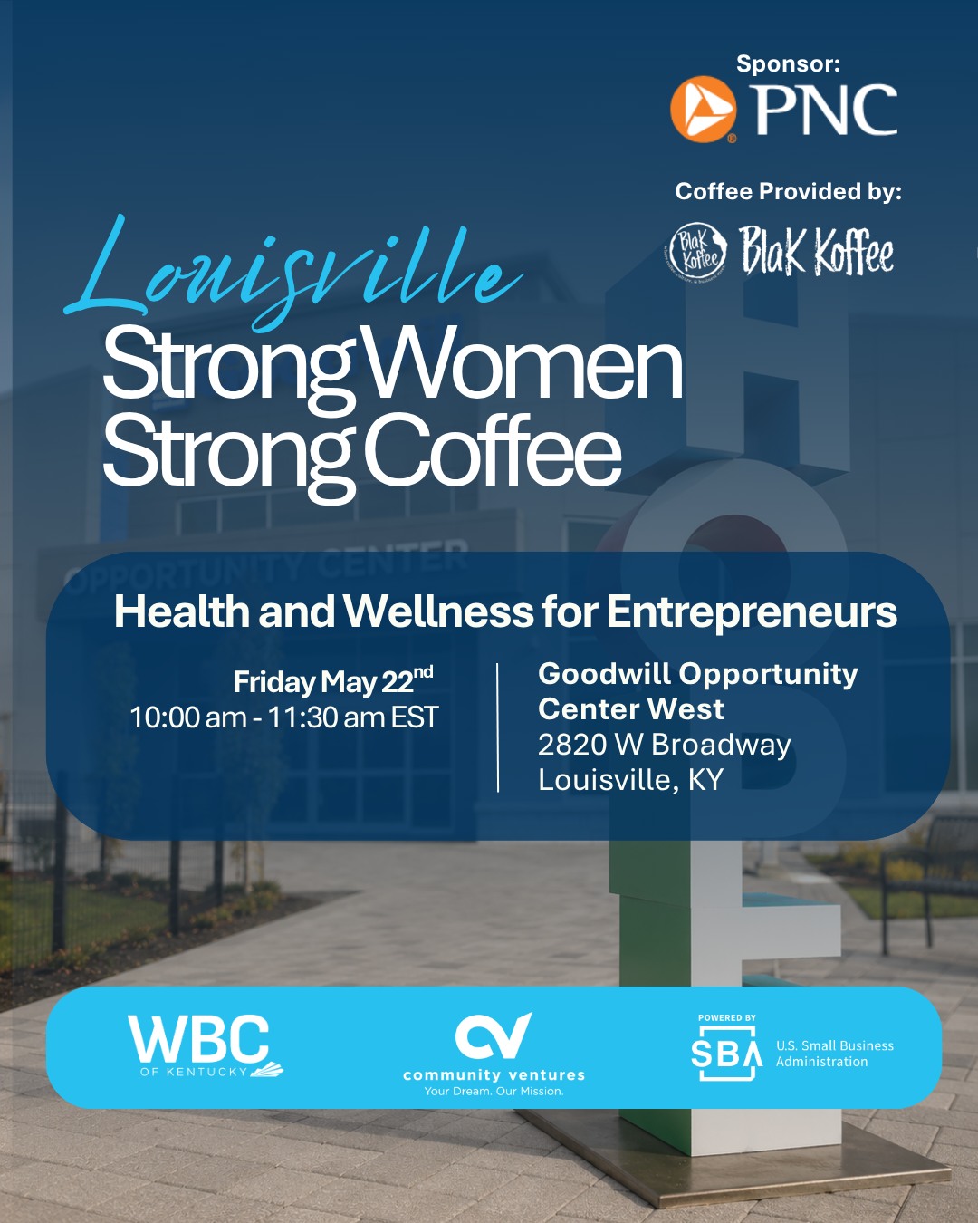 📣 Hey Louisville! Join us for Strong Women Strong Coffee this May as we recognize Mental Health Awareness Month with a morning centered on wellness, healing, and caring for yourself while building your business.
This special session will feature Licensed Psychotherapist and Somatic Experiencing Practitioner LaShonda Sims Duncan, founder of @SimsCounseling, who will lead a conversation on mental wellness, nervous system regulation, mindfulness, and creating space to reconnect with yourself amid the demands of entrepreneurship.
Nicole Bartlett @ndavisbartlett, founder of Breath of the Wild, will lead a guided breath work experience and share supportive practices for grounding during times of change.
Join us for coffee, conversation, and wellness-centered insight designed to support both personal and professional well-being.
Reserve your spot with the link in our bio: @wbckentucky
📍 Goodwill Opportunity Center West
📅 Friday, May 22
⏰ 10:00 AM – 11:30 AM
With support from our sponsor, PNC Bank @pncbank, and our coffee partner, Blak Koffee @blakkoffeecafe
#StrongWomenStrongCoffee #WBC #LouisvilleKY #WomenInBusiness #MentalHealthAwareness #EntrepreneurWellness #WomenEntrepreneurs #MindBodyConnection #SmallBusinessCommunity #LouisvilleEvents