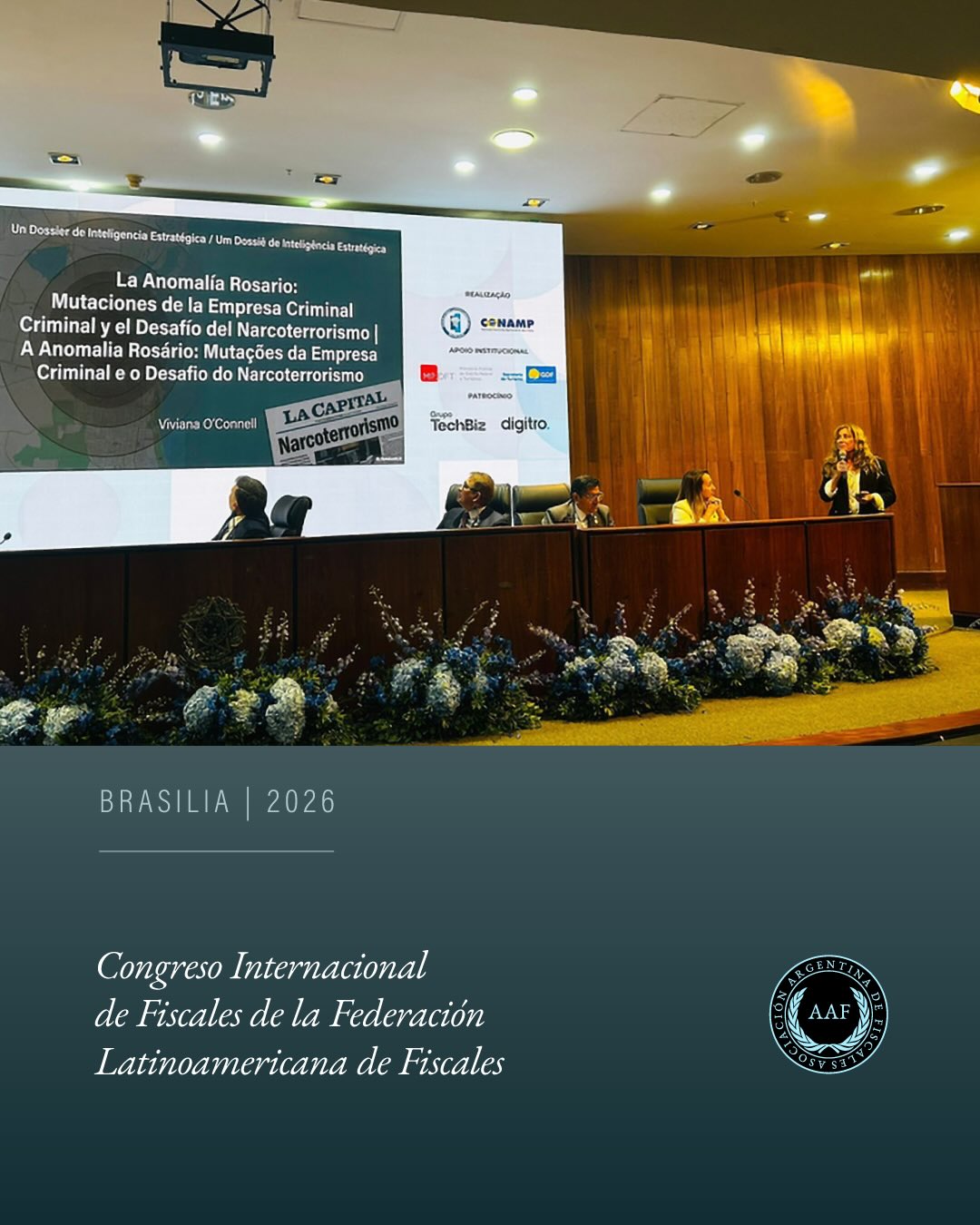 Viviana O’Connell participó en el Congreso Internacional de Fiscales de la Federación Latinoamericana de Fiscales (FLF) realizado en Brasilia, donde presentó la ponencia “La Anomalía Rosario: Mutaciones de la Empresa Criminal, Regulación Estatal y el Desafío del Narcoterrorismo”.
Durante la exposición se analizaron las nuevas dinámicas de la criminalidad organizada en Rosario, el impacto del narcotráfico y el lavado de activos, y los desafíos que enfrentan las fiscalías ante estructuras criminales cada vez más complejas y transnacionales.
➡️ La participación de la AAF en estos espacios fortalece el intercambio regional y la construcción de herramientas comunes frente al crimen organizado.
#AAF #CriminalidadOrganizada #Narcotráfico #Fiscales