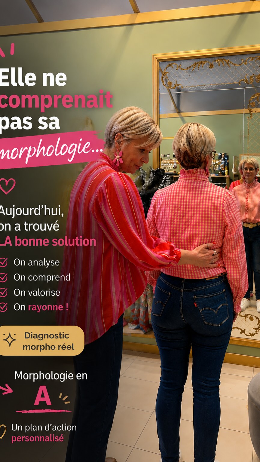 Aujourd’hui, on a fait le diagnostic morpho de Rachel…
et elle ne comprenait pas sa morphologie 👀
Pourtant, le problème n’était pas son corps 💖
Rachel a une morphologie en A :
👉 des hanches plus marquées que les épaules
👉 une taille dessinée
👉 et une silhouette qu’il faut rééquilibrer avec le haut ✨
Mais pendant longtemps, elle portait des coupes qui accentuaient le bas de sa silhouette 😭
Du coup, on a travaillé :
💗 les détails sur le haut
💗 les froufrous
💗 les boucles statement
💗 la structure au niveau des épaules
💗 et la fluidité dans les matières en bas
Et là… tout devient logique 😍
Parce que comprendre sa morphologie, ce n’est pas se mettre dans une case.
C’est enfin comprendre pourquoi certaines tenues nous subliment… et d’autres pas 👏
Alors dis-moi mes petites pépites 👇
Est-ce que TU connais vraiment ta morphologie ?
Et si toi aussi tu veux ton diagnostic morpho en boutique :
écris-moi MORPHO 💌
#morphologie #conseilmode #silhouettefemme #lookfemme #comtessedeblois