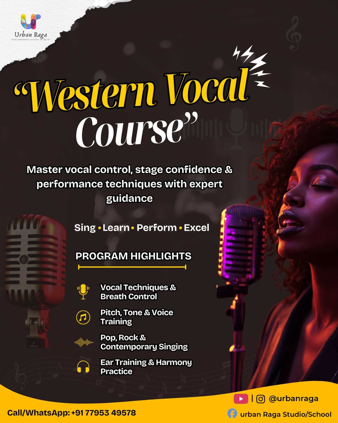 🎤 Your voice deserves to be heard ✨
Build confidence, improve vocal control & master stage performance with Urban Raga’s Western Vocal Training 🎶🔥
From pitch training to live performance techniques, our classes are designed to help beginners grow into confident performers 🎵
Looking for the best western vocal classes in Bangalore?
Join Urban Raga today & start your singing journey 🚀
👉 DM us now to book your trial session 🎤
#WesternVocals #SingingClasses #MusicClassesBangalore #UrbanRaga #VocalTraining 🎶