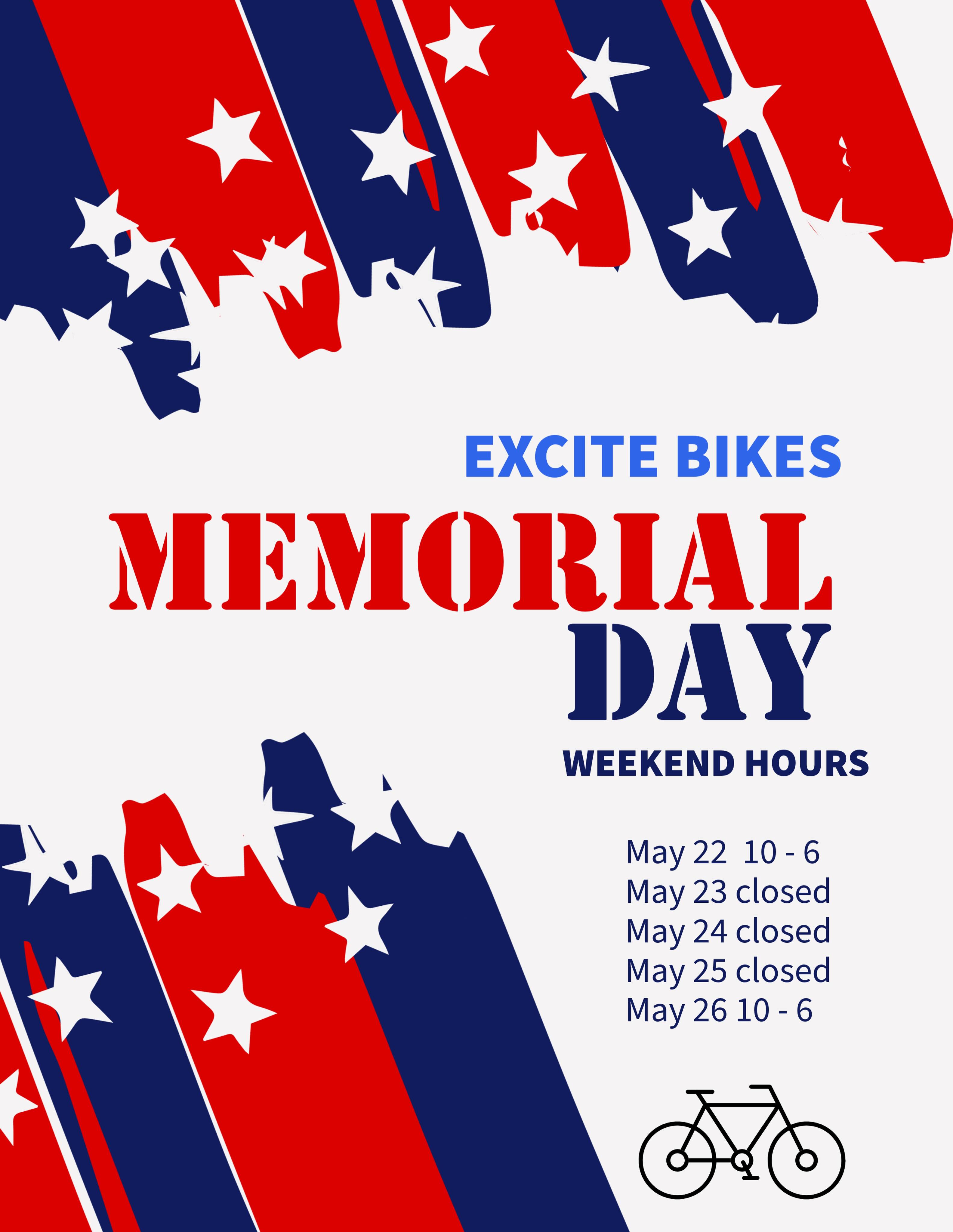 Please note that we will be closed this Saturday in observance of the Memorial Day weekend. As always, we are closed on Sunday and Monday, reopening on Tuesday at 10am. We hope you have a great weekend.