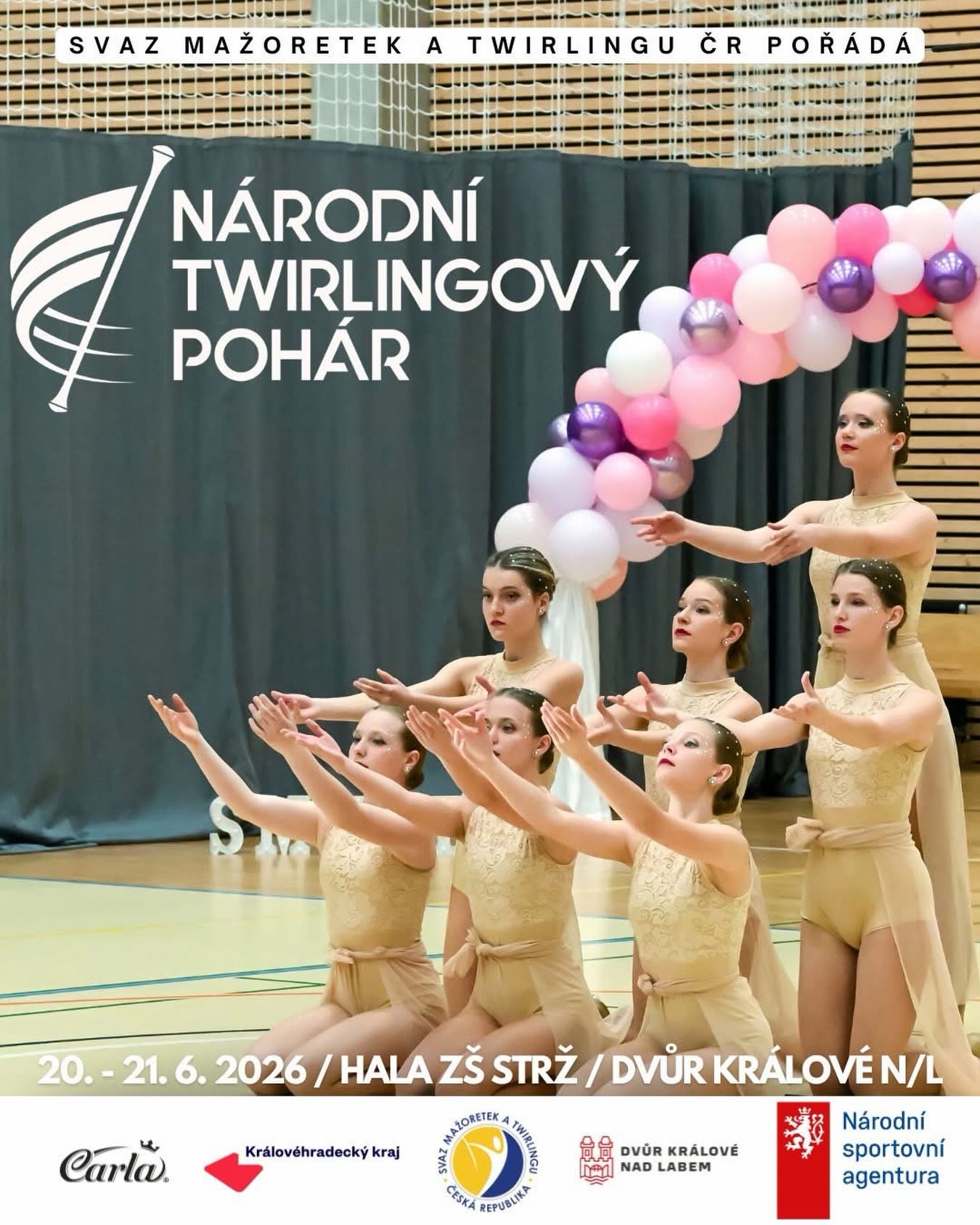 ✨ NÁRODNÍ TWIRLINGOVÝ POHÁR 2026 ✨
Svaz mažoretek a twirlingu ČR vás srdečně zve na další ročník Národního twirlingového poháru! 💫
📍 Hala ZŠ Strž, Dvůr Králové nad Labem
📅 20.–21. 6. 2026
Přijďte podpořit soutěžící, užít si jedinečnou atmosféru a být součástí této krásné sportovní události 💛
Těšíme se na vás! 💫
#twirling #narodnitwirlingovypohar #SMTCR #twirl #twirlingcz dvurkralove sport dance twirlingfamily