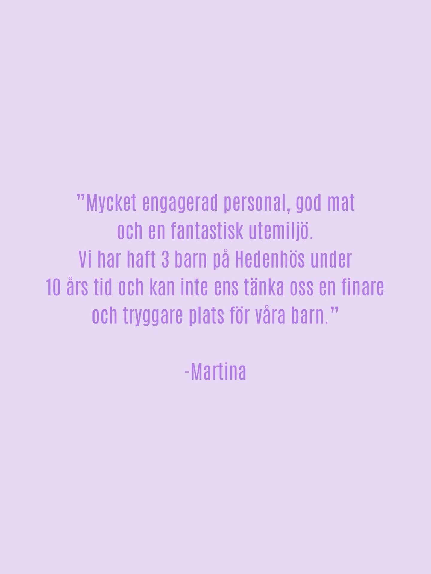Familjerna som valt Hedenhös – så upplever de vår förskola🏡.
Vill du veta mer om vår förskola eller ställa ditt barn i kö? Vi träffar familjer löpande under året inför kommande platser. Skicka ett DM eller läs mer på vår hemsida 🌿.
#förskolaikullavik #föräldrakooperativethedenhös