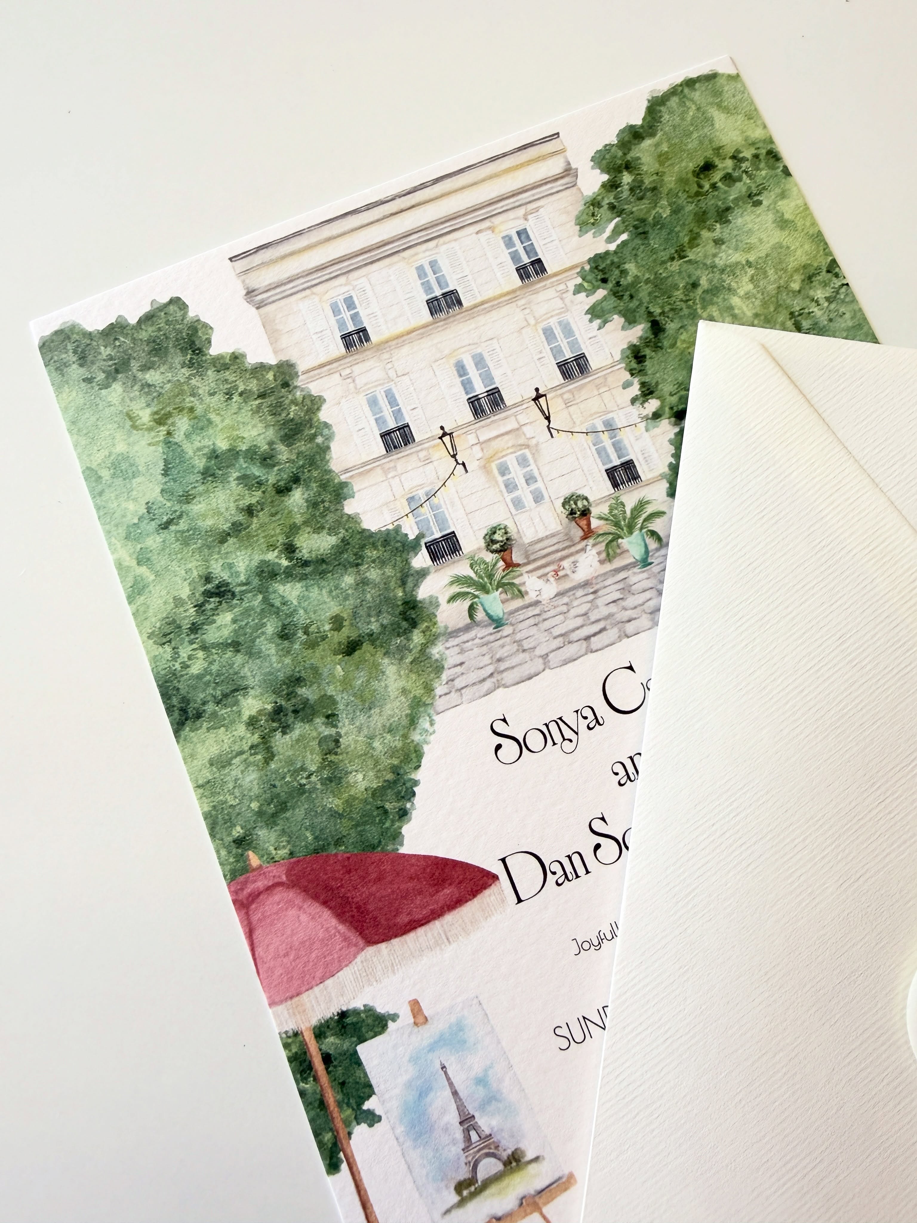 When the couple have the most incredible ideas for their Parisian wedding and I get the chance to paint them and bring them all to life through the art of storytelling stationery.
So many little touches and details are woven into this stunning invitation suite, that truly capture the location, the gorgeous venue and overall French chic.
You won’t find this on canva or a cheap downloadable template. This is all bespoke work painted by hand, crafted and assembled by me, ready for you to send out to your guests!
#weddinginvite #weddinginvitations #bespokeweddingstationery