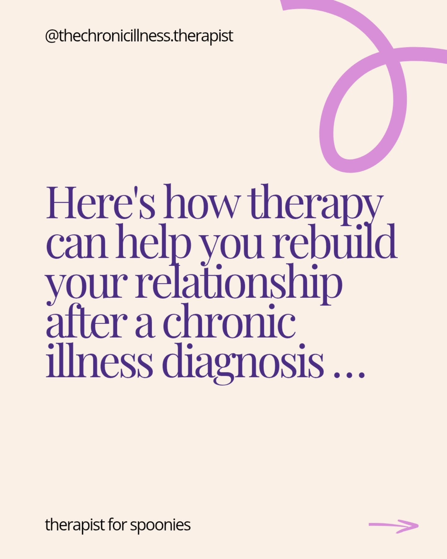 Swipe if you're ready to stop pretending your chronic illness hasn't changed your relationship ➡️
Learning how to properly grieve what you've lost and rebuild a relationship that works with your reality (not against it) is exactly what we'll work on together in therapy 🫶
Because you deserve a relationship where you don't have to hide parts of yourself or settle for less 💜
#chronicillness #relationships #spoonielife