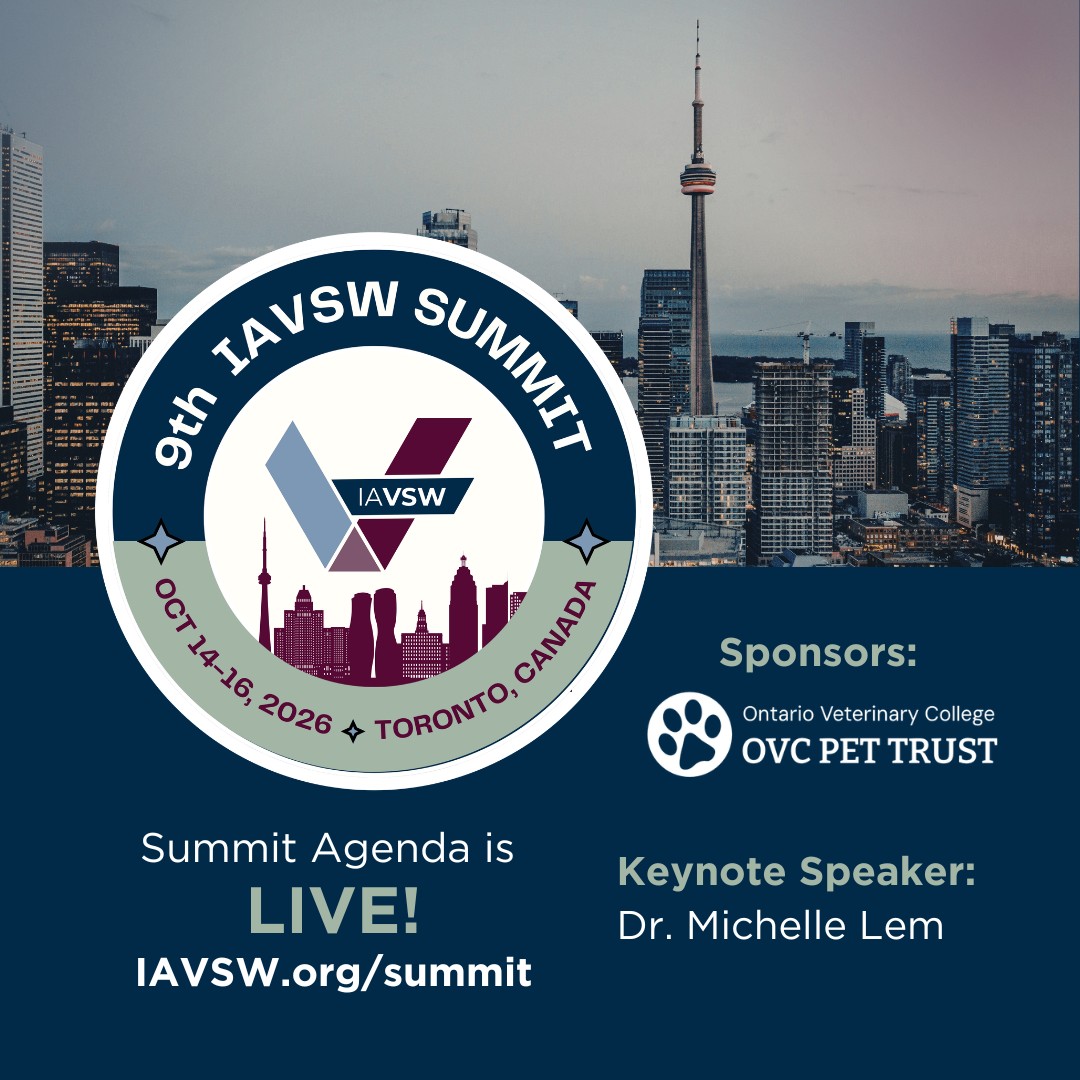 🚨 The agenda is officially LIVE! 🚨
Join us in Toronto for the 9th IAVSW Summit, October 14–16, 2026
Connect with veterinary social workers, veterinary professionals, students, and advocates from across the field for meaningful conversations, innovative learning, and community-centered collaboration.
We’re also excited to welcome keynote speaker Dr. Michelle Lem 🎤
A huge thank you to our sponsor, OVC Pet Trust, for supporting this year’s Summit 💙
📍 Toronto, Canada
📅 October 14–16, 2026
🔗 View the full agenda: IAVSW.org/summit
#IAVSW #VeterinarySocialWork #IAVSWSummit #VetMed #OneHealth #TorontoEvents #VeterinaryProfessionals #SocialWork #AnimalHumanBond