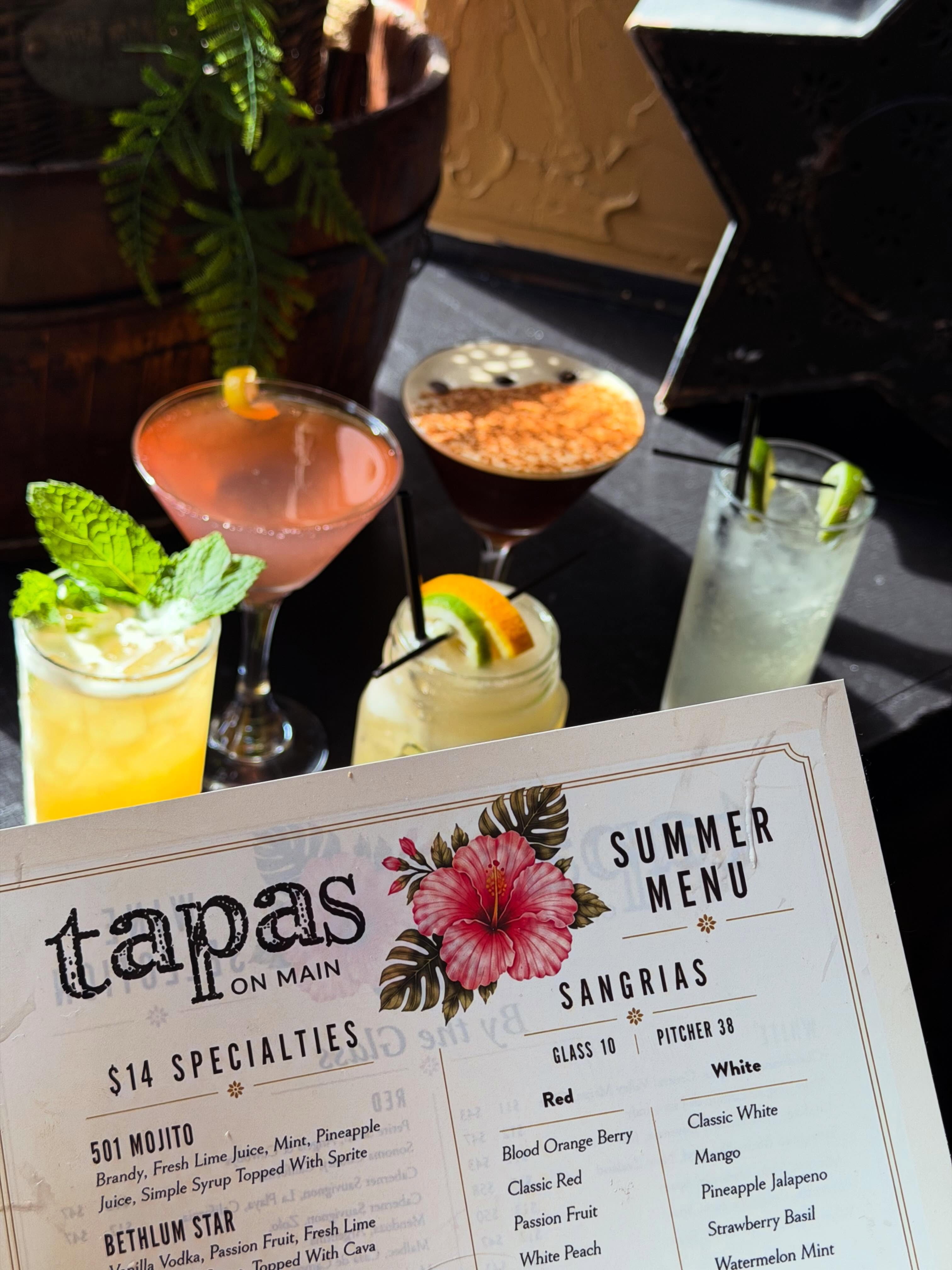 Summer cocktails are here ☀️ and it sure feels like summer today 🥵 try them tonight on the patio!! #visithistoricbethlehem #summerdrinks #sogood #tapasandsangria