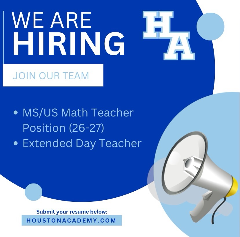 Join the team at Houston Academy 💙
View current job openings at the link below.
https://www.houstonacademy.com/careers-at-ha