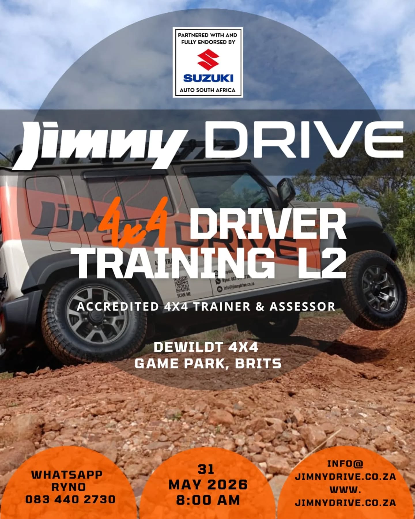Get ready to take your Jimny skills to the next level!
👉 L2 👈 4x4 Course,
31 May 26
@dewildt4x4_gamepark near Harties.
👉 If you've conquered our JimnyDRIVE L1 course, this one's for you! 💪
Learn expert techniques to tackle tough terrain with confidence. Exclusive to JimnyDRIVE L1 graduates!
For more information, contact Ryno via WhatsApp 083 440 2730
#suzuki_za #jimny4x4 #4x4Training #dewildt4x4
