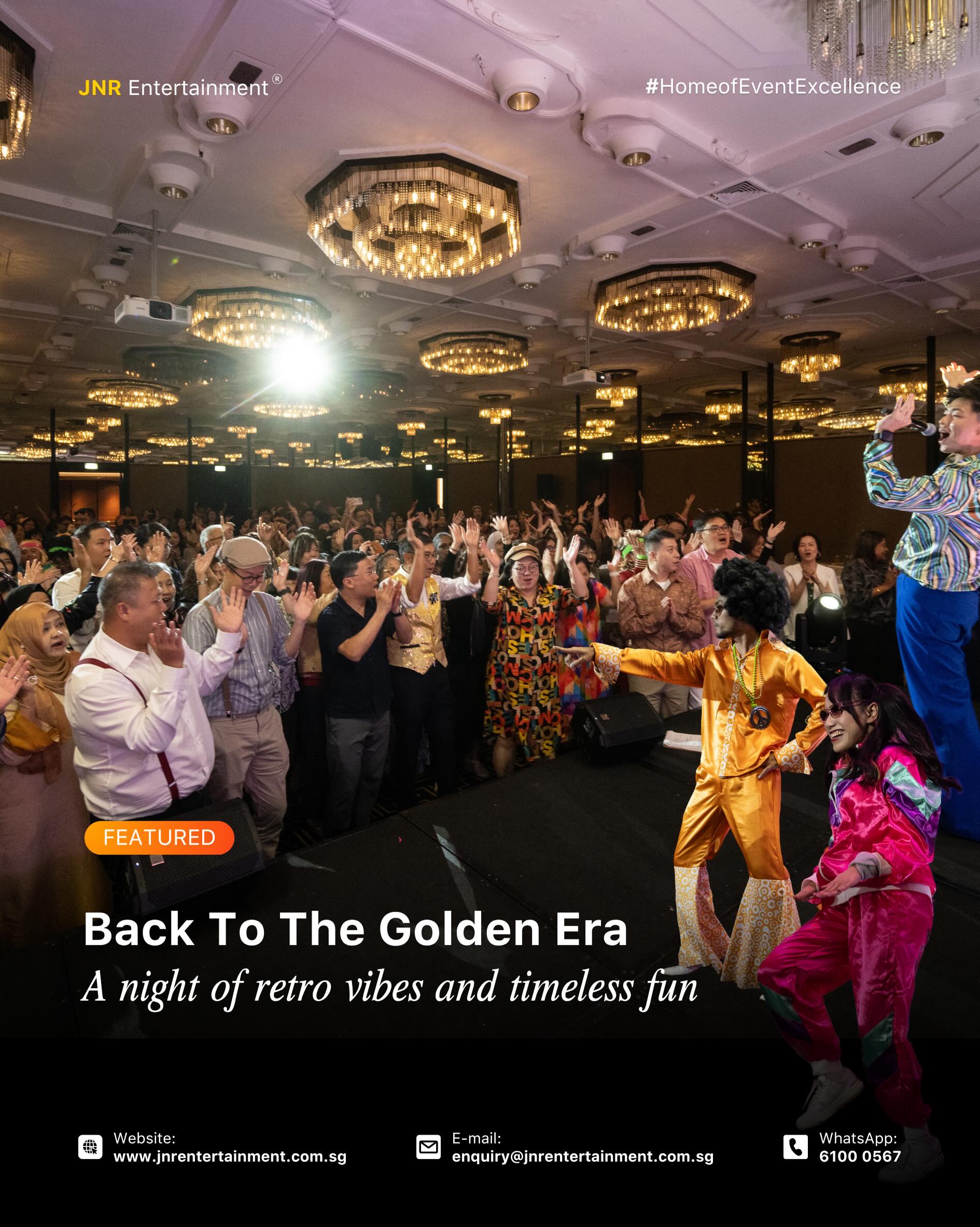 A Dinner & Dance 2025 brought everyone back to the golden era with a Retro Night full of vibrant energy, classic hits, and nostalgic moments. From vintage-inspired looks to lively celebrations, the night was filled with fun, laughter, and timeless vibes. 🪩🎶
More than just a celebration, it was a night of connection, appreciation, and unforgettable memories. A truly groovy evening where everyone danced, laughed, and celebrated together in style. 🕺
✉️ enquiry@jnrentertainment.com.sg
📱 61000 567
🔗 www.jnrentertainment.com.sg
#EventManagementSingapore
#FormalEvents
#EventProduction #JNRentertainment
#EventExperience