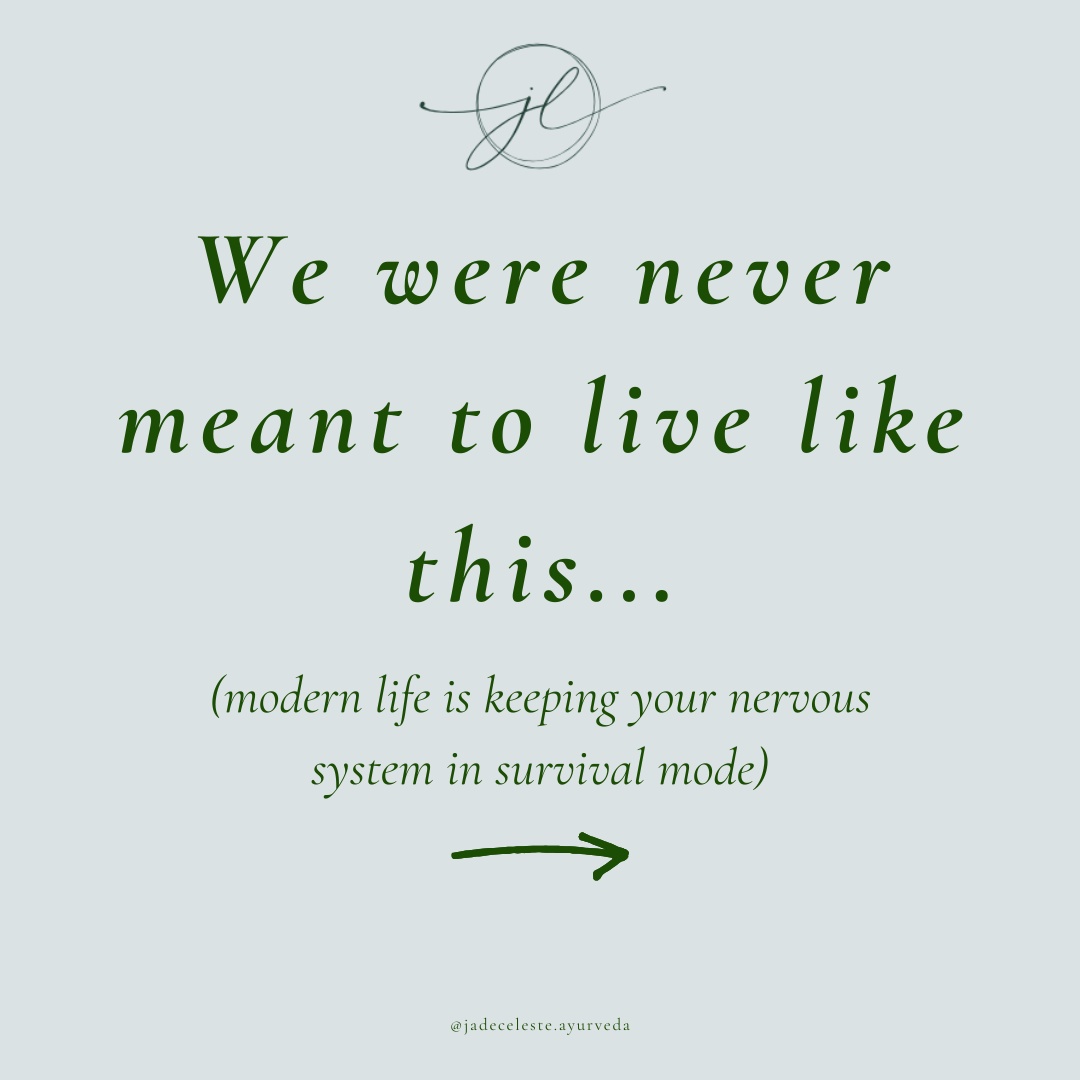 When did life become so loud?
We scroll before our feet touch the floor. We consume more information in a single day than our ancestors absorbed in months.
And somehow, we're expected to feel calm, clear and well.
But many people aren't. They're exhausted. Anxious. Unable to switch off.
Ayurveda teaches that too much movement, stimulation and irregularity causes the nervous system to lose its steadiness. And modern science is now observing the very same thing.
Your exhaustion is not laziness. Your inability to "keep up" is not a flaw.
It may simply be your body asking for a different way of living. 🤍
Swipe to see what that might look like → and if this resonates, comment HUMAN or send me a DM. I'd love to share some simple ways to bring more calm and steadiness into your daily life.
With love,
Jade xx