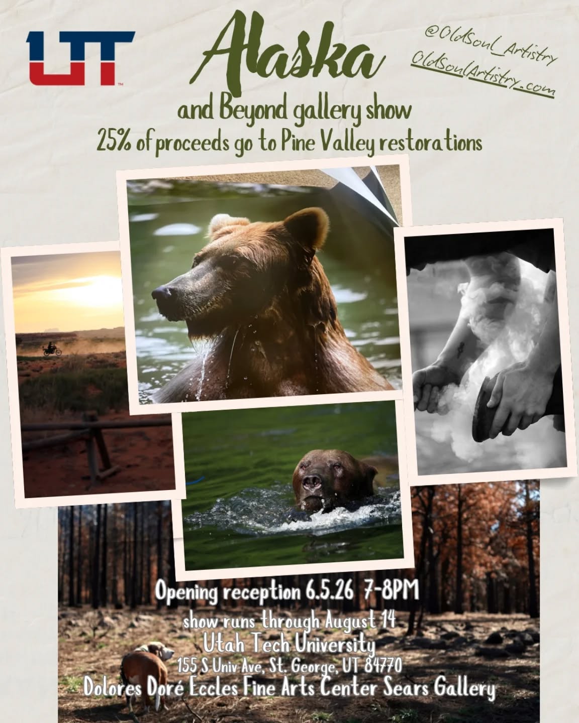 Make sure to visit this art exhibit at @utahtechu 🎨🖌️ 25% of proceeds will go toward Pine Valley Restorations 🩷