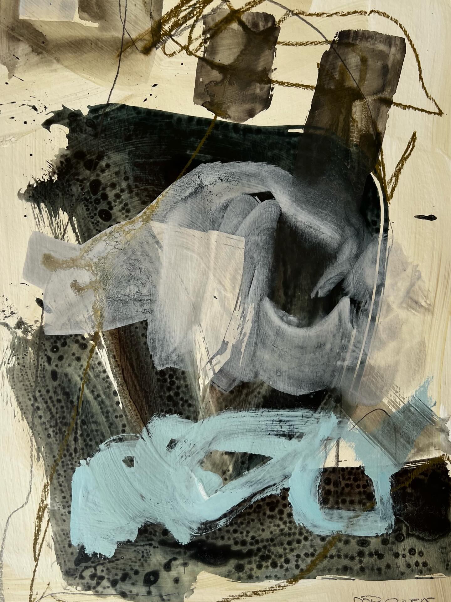 Going away is a work on paper available now from @quietdoggallery 🩶🩵🩶#mixedmediaonpaper #nzart #nzartists #nzartgalleries #nzartcommunity
