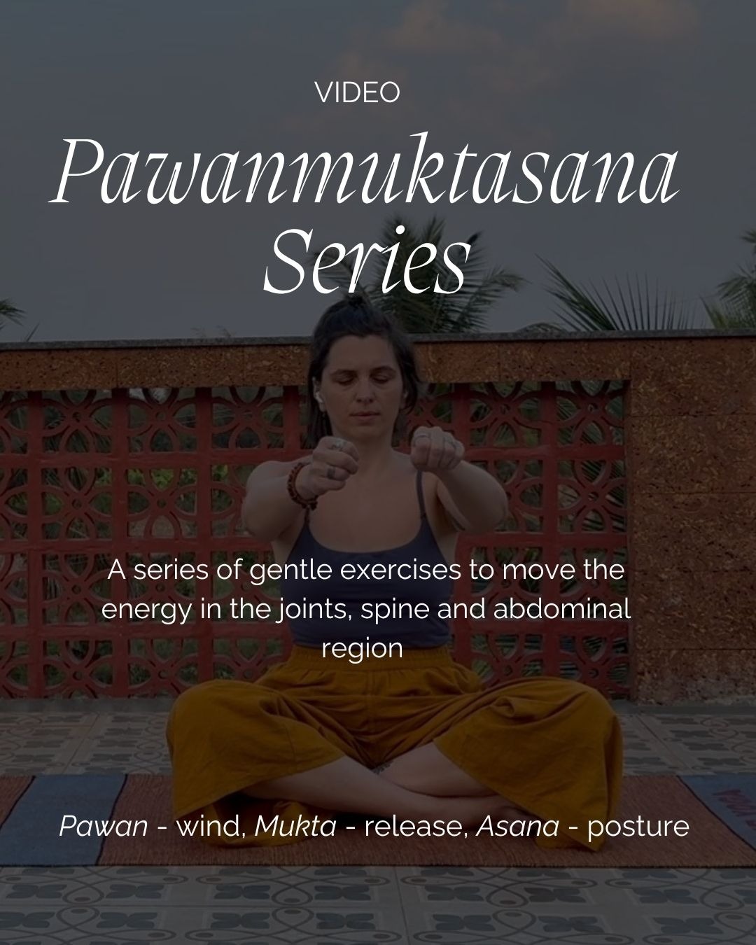 While in India, I made a video with the �Pawanmuktasana Series, which I would like to share with you today (link to the video in bio)
Although I used my airpods, I think the sound of my voice did not record as well as it could have. The recording captured all the noises of the ashram in the late afternoon hours. You might enjoy this video as it truly captures the sounds of the eco-farm making it a very soothing experience for our ears. And of course I hope you can hear me enough to follow!
Pawan means wind, mukta means release and asana is a posture. This series aims to release any wind or blocked energy from different parts of the body.
The first part of the series works on the joints helping to move any stagnant energy from the joints.The second part of the series helps to awaken the energy in the spine. The third part is focused on the abdominal region supporting our digestion and gently awakening the inner fire.
If you sync the movements with your breath, it will make the practice more meditative, calming the mind and bringing a sense of inner peace.
Hope you enjoy X
Anna