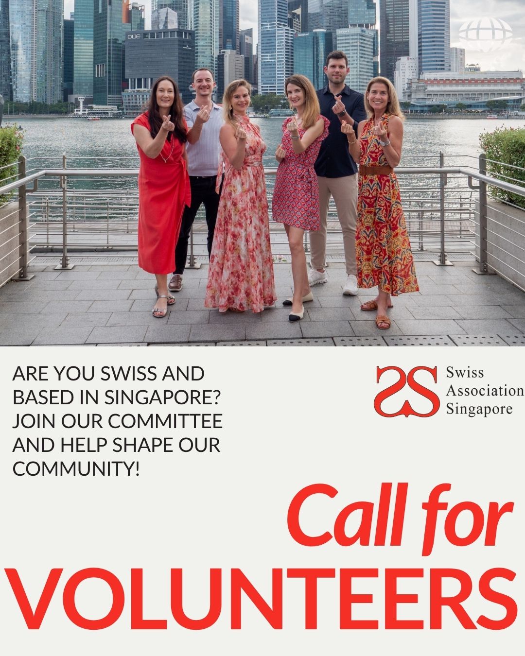 🇨🇭 We're looking for an Event Coordinator — Volunteer Role!
Are you a Swiss national based in Singapore with a passion for events and community building? The Swiss Association Singapore is looking for a motivated and creative volunteer to join our team!
📌 What you'll be doing:
• Organising events for our very active community
• Coming up with your own event ideas to dynamise the community
• Supporting the team at events and attending monthly committee meetings & major annual events
• Preparing event content and information for our social media channels and newsletter
👤 Your profile:
• Passion for events, hospitality and community
• Organisational talent and hands-on attitude
• Creative, proactive and a team player
• Self-motivated with a positive and can-do spirit
🎁 What we offer:
• Flexible, part-time voluntary role — fully remote
• A motivated and collaborative committee
• Great networking opportunities within and beyond the Swiss community in Singapore
Interested or know someone who might be? Reach out to our President Oriana at oriana@swiss-sg.org or DM us directly!
#SwissAssociationSingapore #SAS #Singapore #VolunteerOpportunity #SwissCommunity #EventCoordinator #SwissAbroad #NowHiring